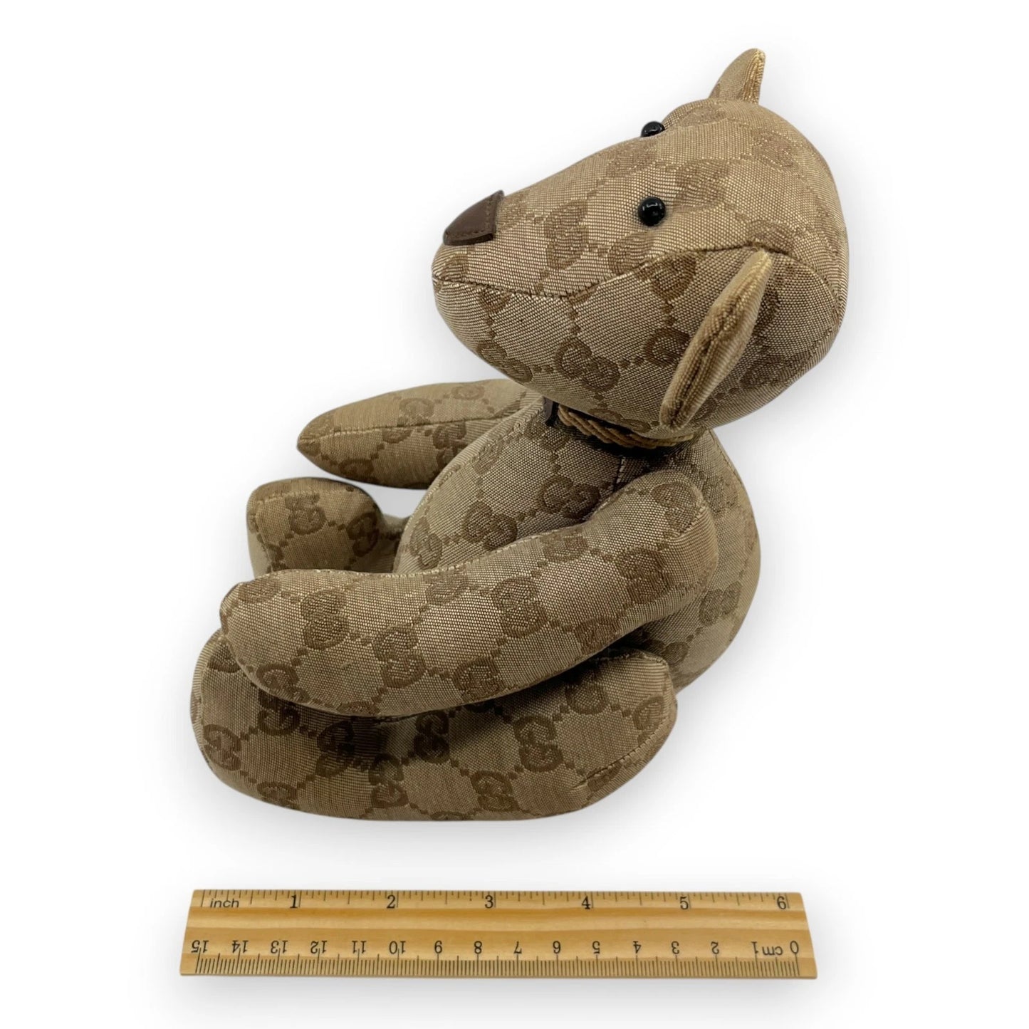 Original/Auth Gucci - Collector Teddy Bear - GG Canvas mit Leder