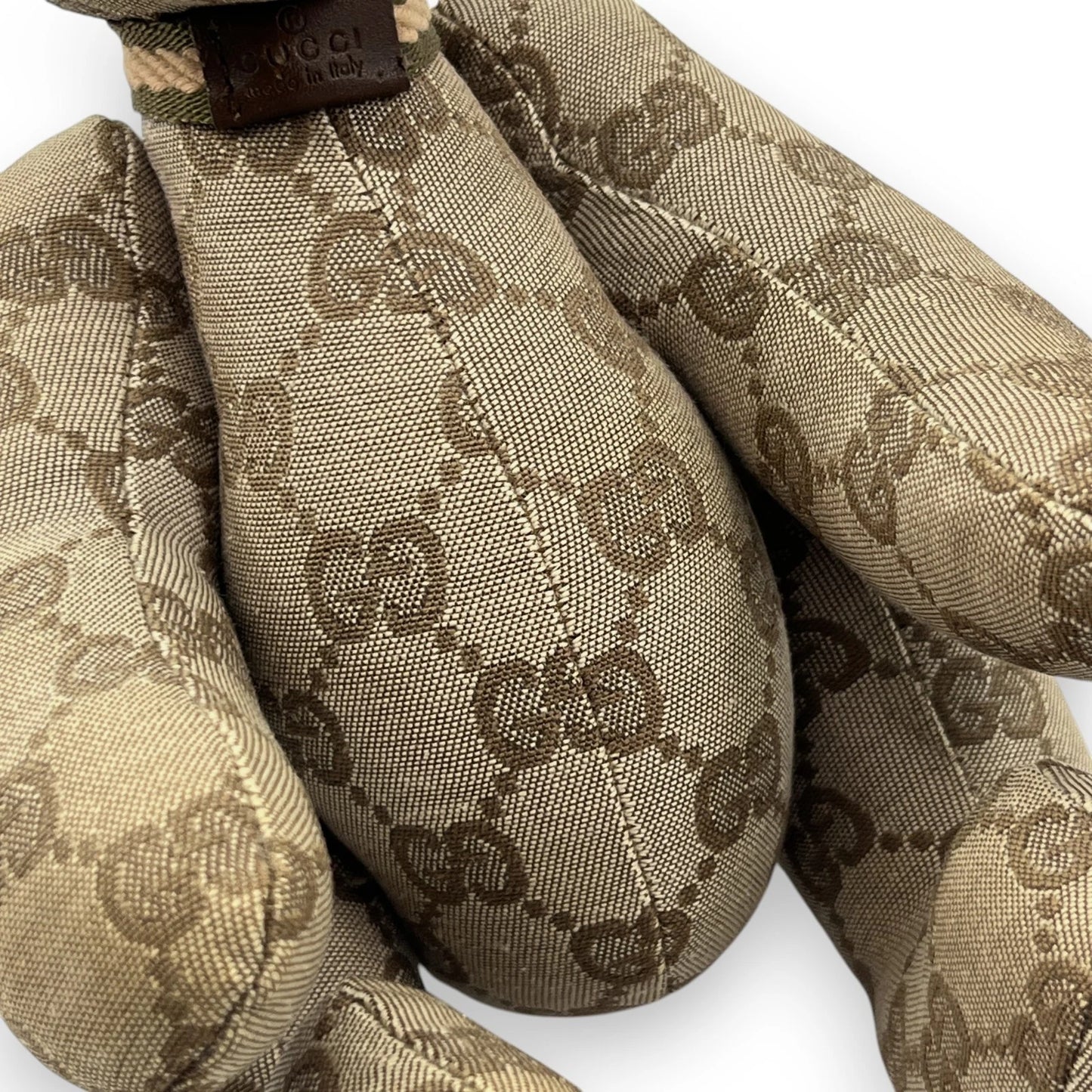 Original/Auth Gucci - Collector Teddy Bear - GG Canvas mit Leder