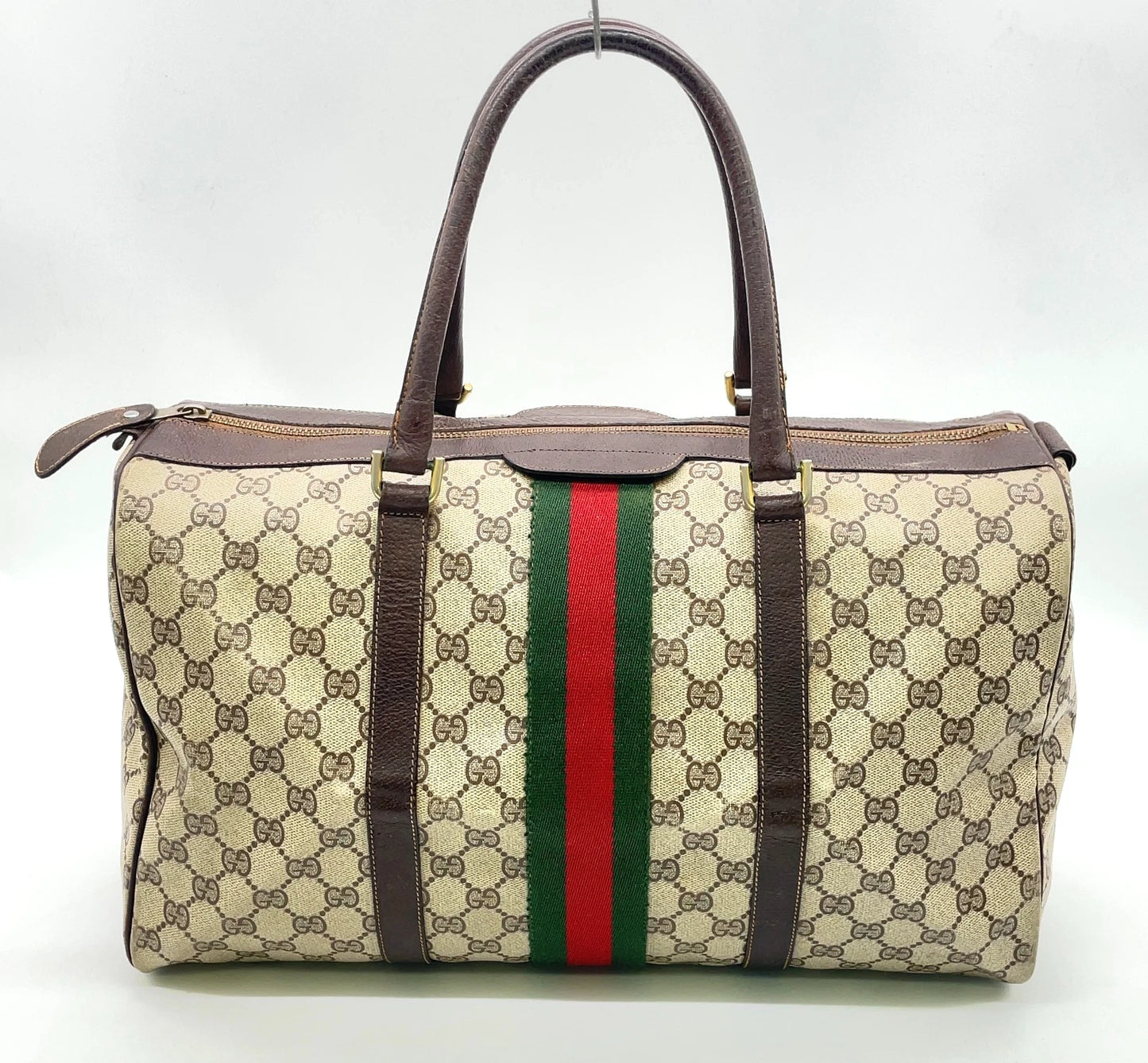 Original/Auth Gucci - Boston Bag 40 - Klassisch - GG Canvas Supreme Sherry Line
