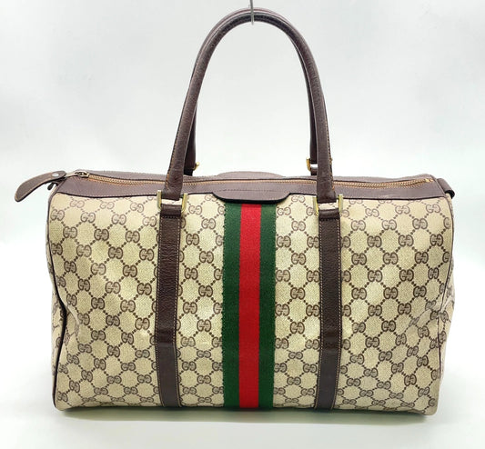 Original/Auth Gucci - Boston Bag 40 - Klassisch - GG Canvas Supreme Sherry Line