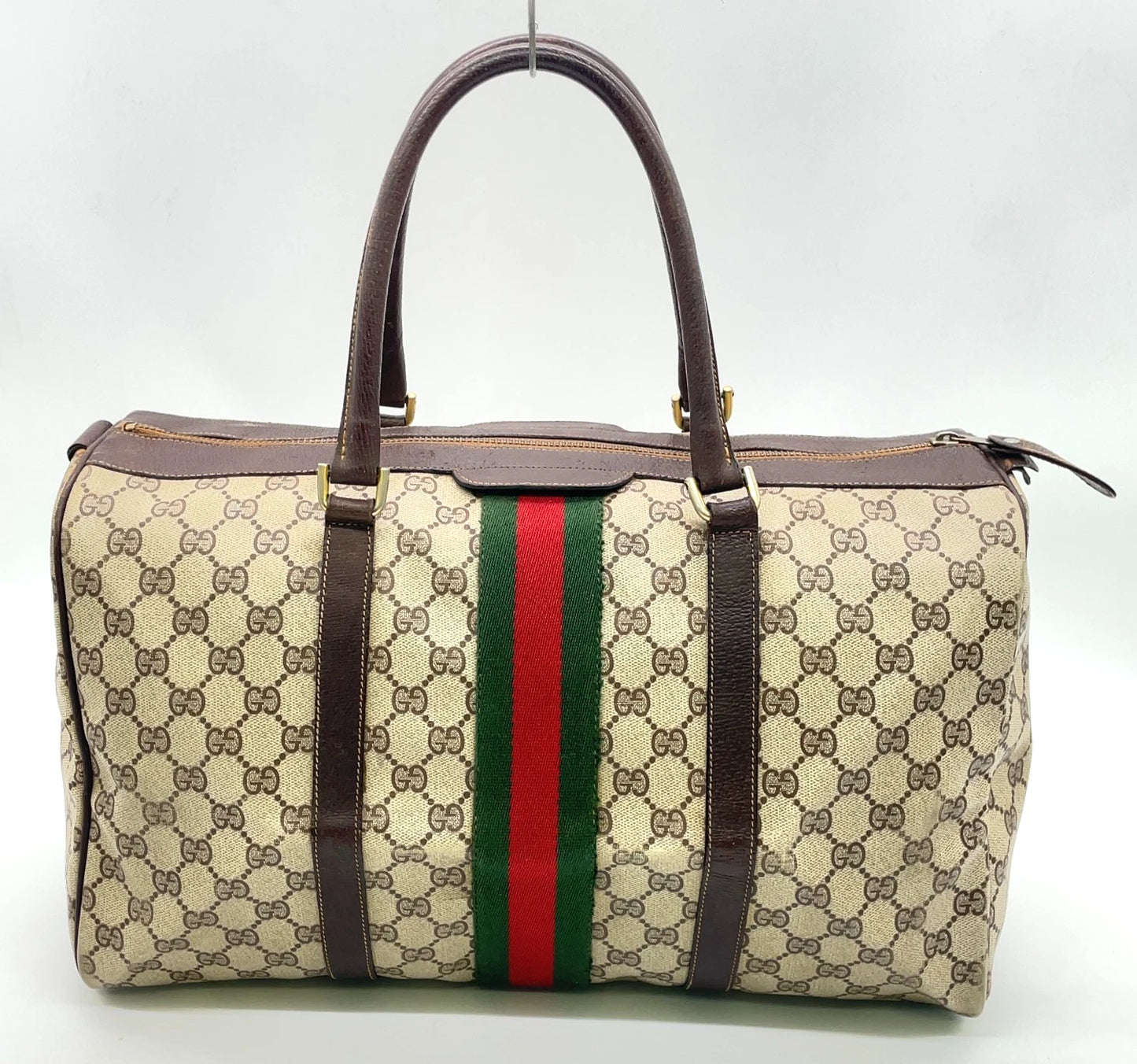 Original/Auth Gucci - Boston Bag 40 - Klassisch - GG Canvas Supreme Sherry Line