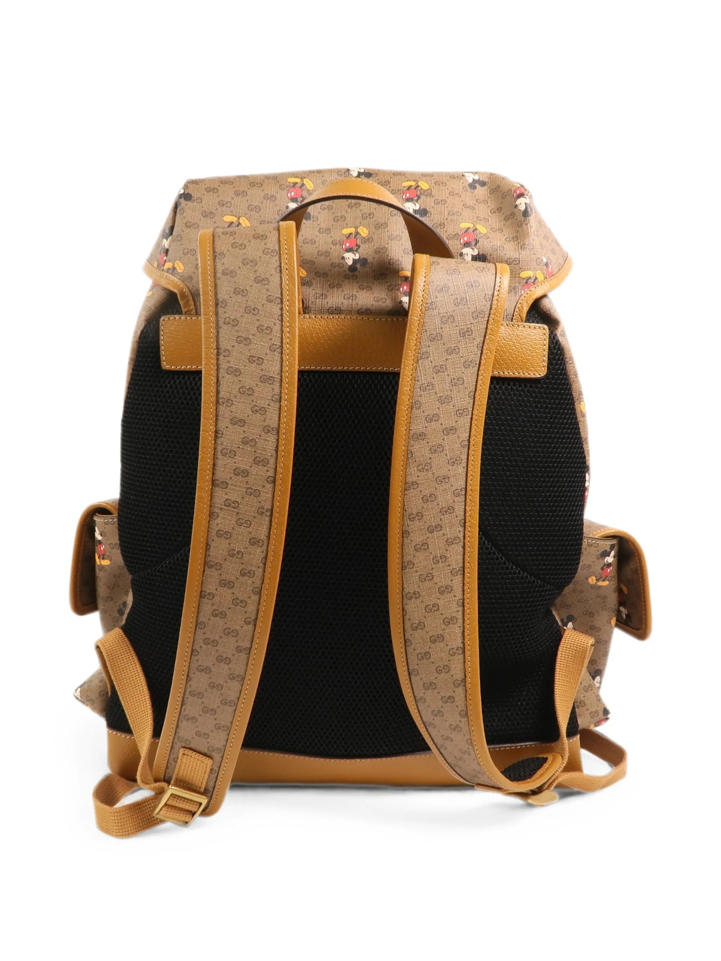 Original/Auth Gucci - Disney x Gucci GG Supreme Mickey Print Rucksack - Braun Leder Canvas