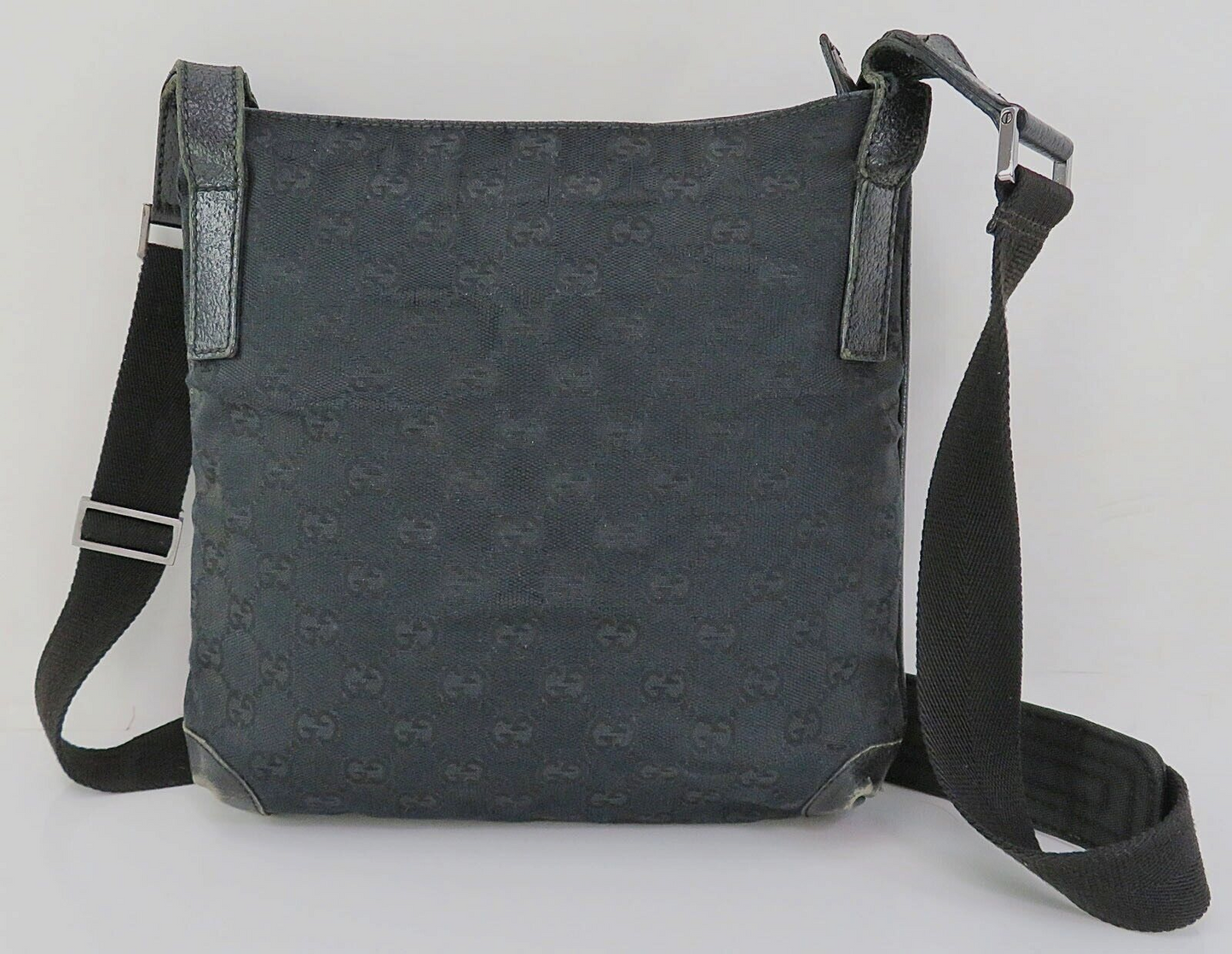 Original/Auth Gucci - Umhängetasche - Klassisch - GG Canvas mit Leder - Schwarz