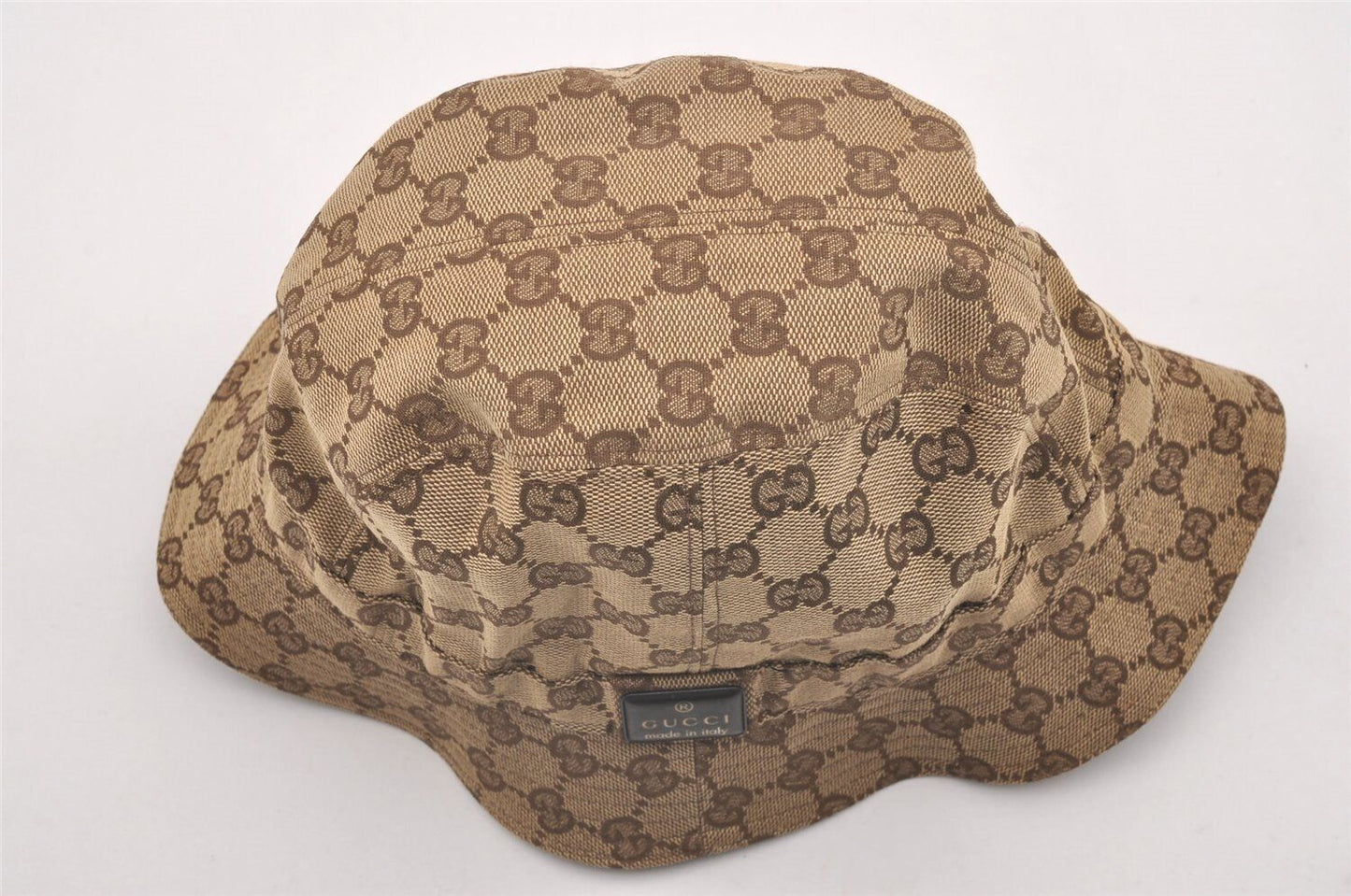 Original/Auth GUCCI - Vintage Hut / Bucket Hat - Canvas - Braun - 55 cm