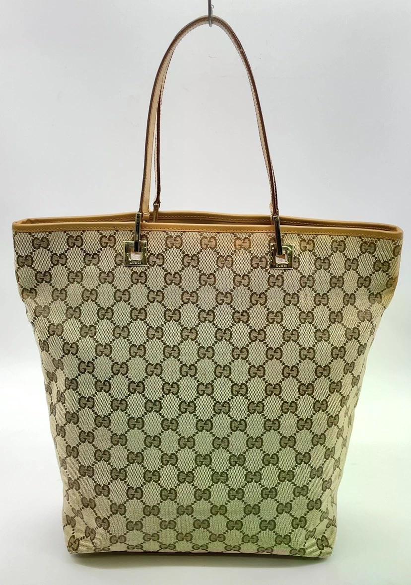 Original/Auth Gucci - Tote Bag Handtasche - Klassisch - GG Canvas Beige