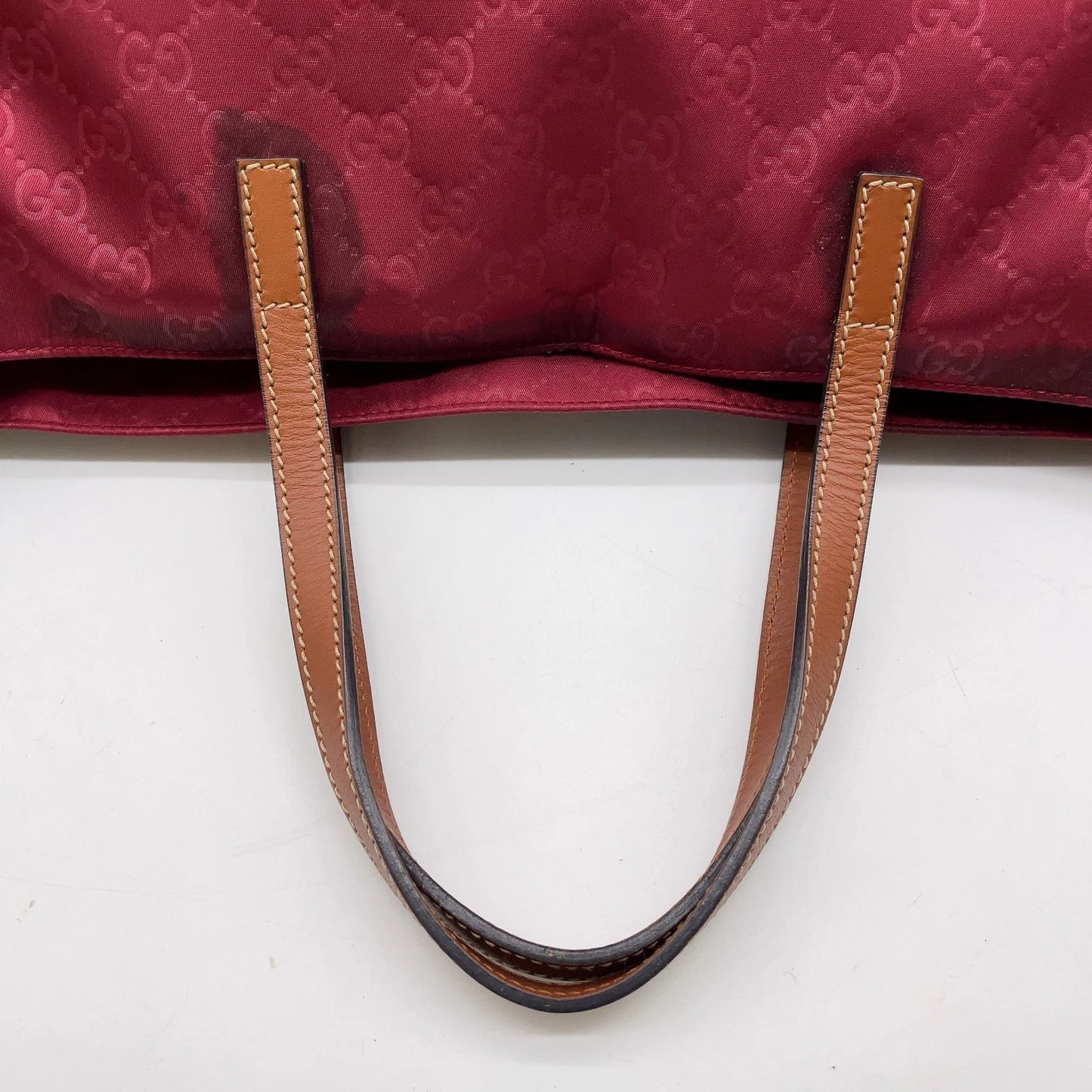 Original/Auth Gucci - Tote Bag Maxi - Klassisch - GG Canvas Rot mit Leder