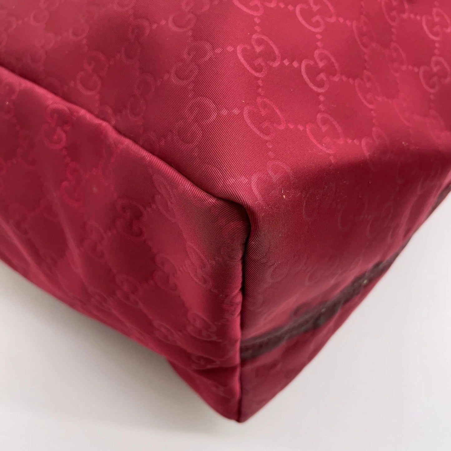 Original/Auth Gucci - Tote Bag Maxi - Klassisch - GG Canvas Rot mit Leder