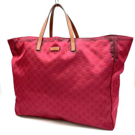 Original/Auth Gucci - Tote Bag Maxi - Klassisch - GG Canvas Rot mit Leder