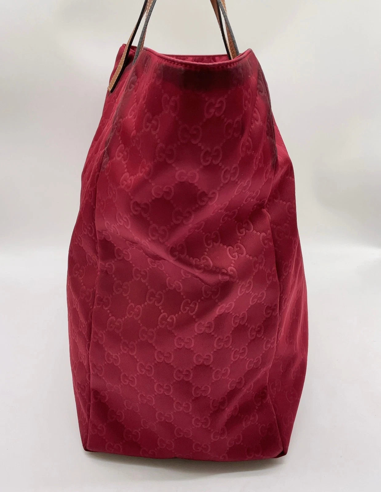 Original/Auth Gucci - Tote Bag Maxi - Klassisch - GG Canvas Rot mit Leder