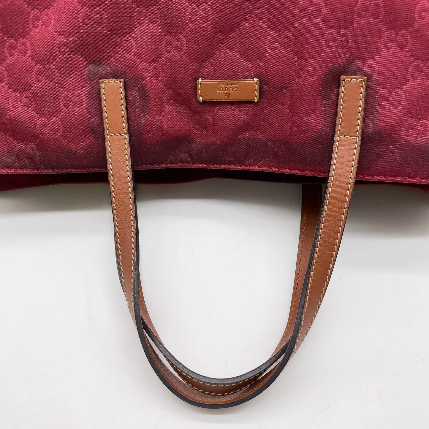 Original/Auth Gucci - Tote Bag Maxi - Klassisch - GG Canvas Rot mit Leder