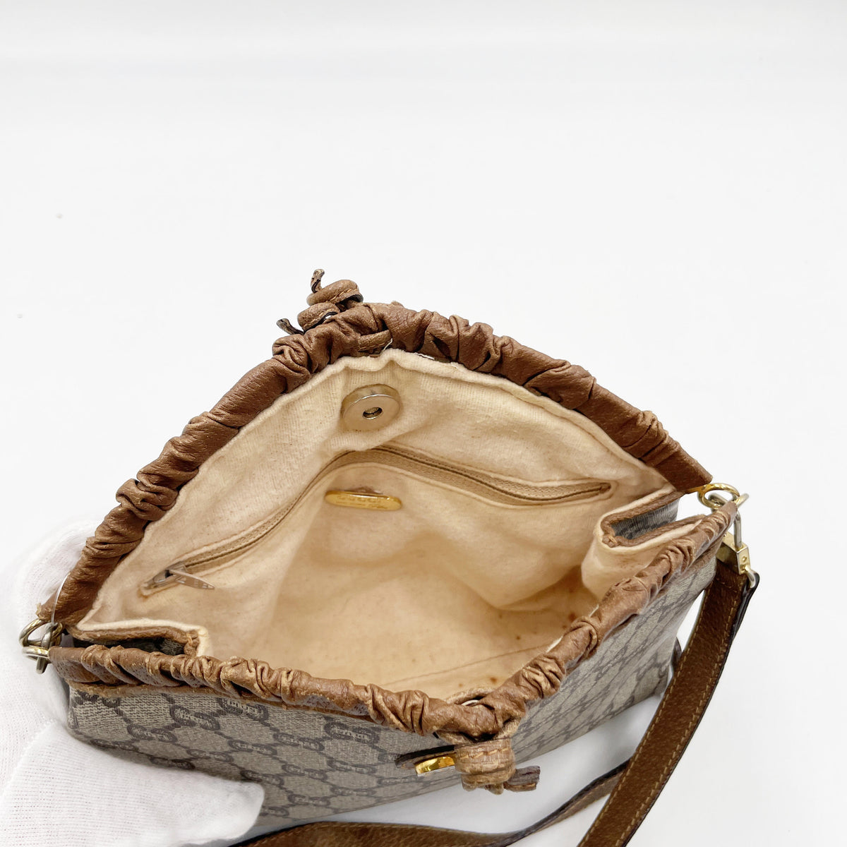 Original/Auth Gucci - Vintage Crossbody - GG Plus Canvas mit Leder