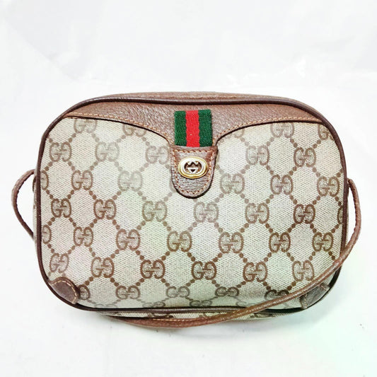 Original/Auth Gucci - Umhängetasche - Klassisch - GG Sherry Line Canvas / Leder