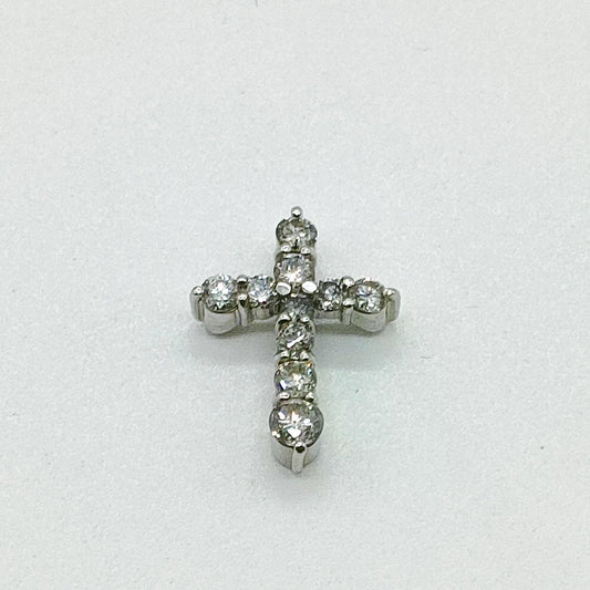 Original/Auth - Anhänger Kreuz - Platin - 900 Pt. / 0,50 Ct. Diamanten - 1,31 g
