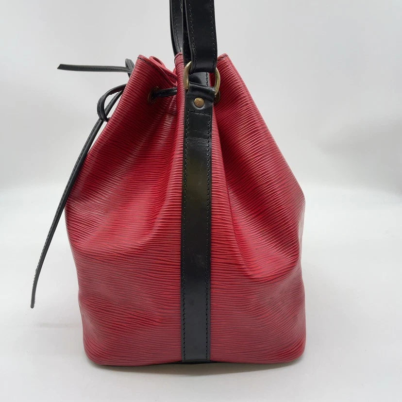 Original/Auth Louis Vuitton - Petit Noe Tasche - Klassisch - Epi Rot/Schwarz