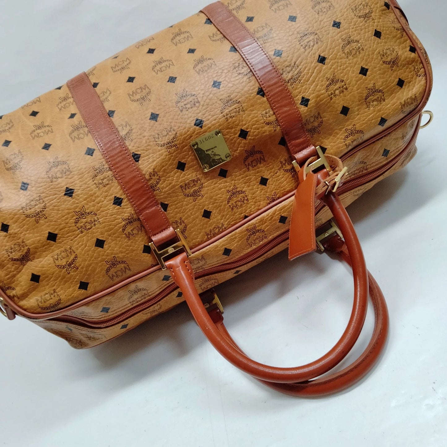 Original/Auth MCM - Vintage Boston Bag 55 - Monogramm Canvas mit Leder