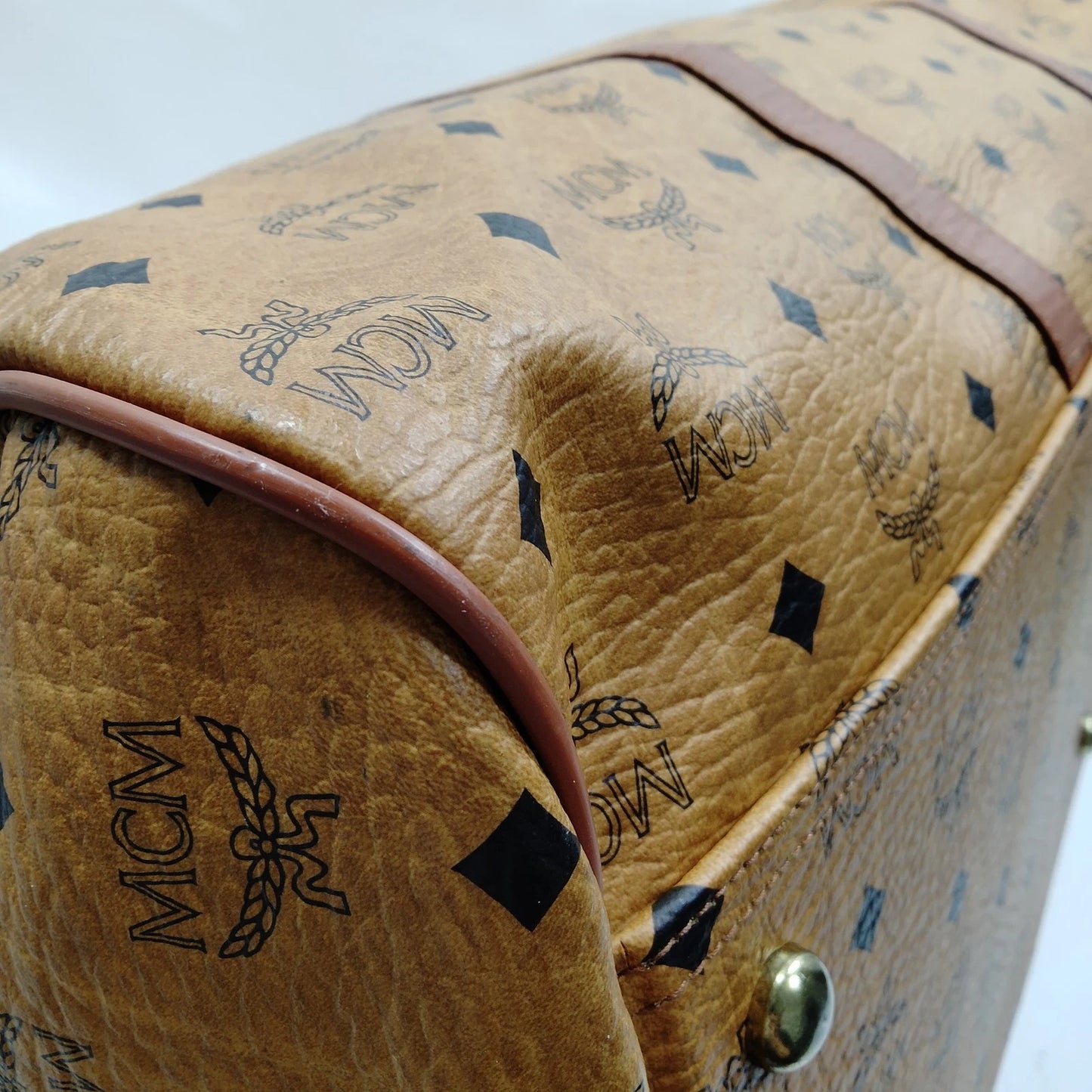 Original/Auth MCM - Vintage Boston Bag 55 - Monogramm Canvas mit Leder