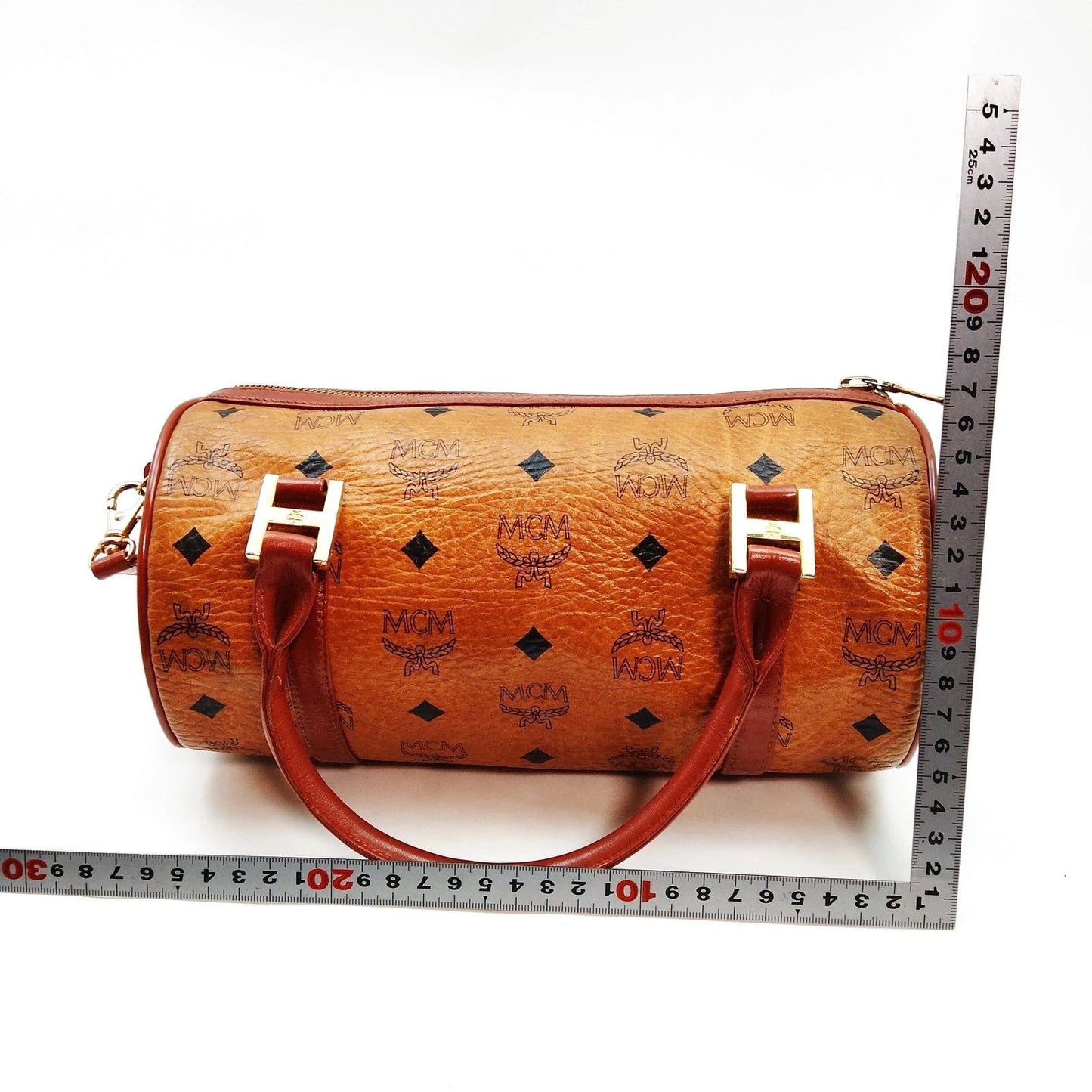 Original/Auth MCM - Vintage Visetos Papillon Bag - Monogramm Canvas mit Leder