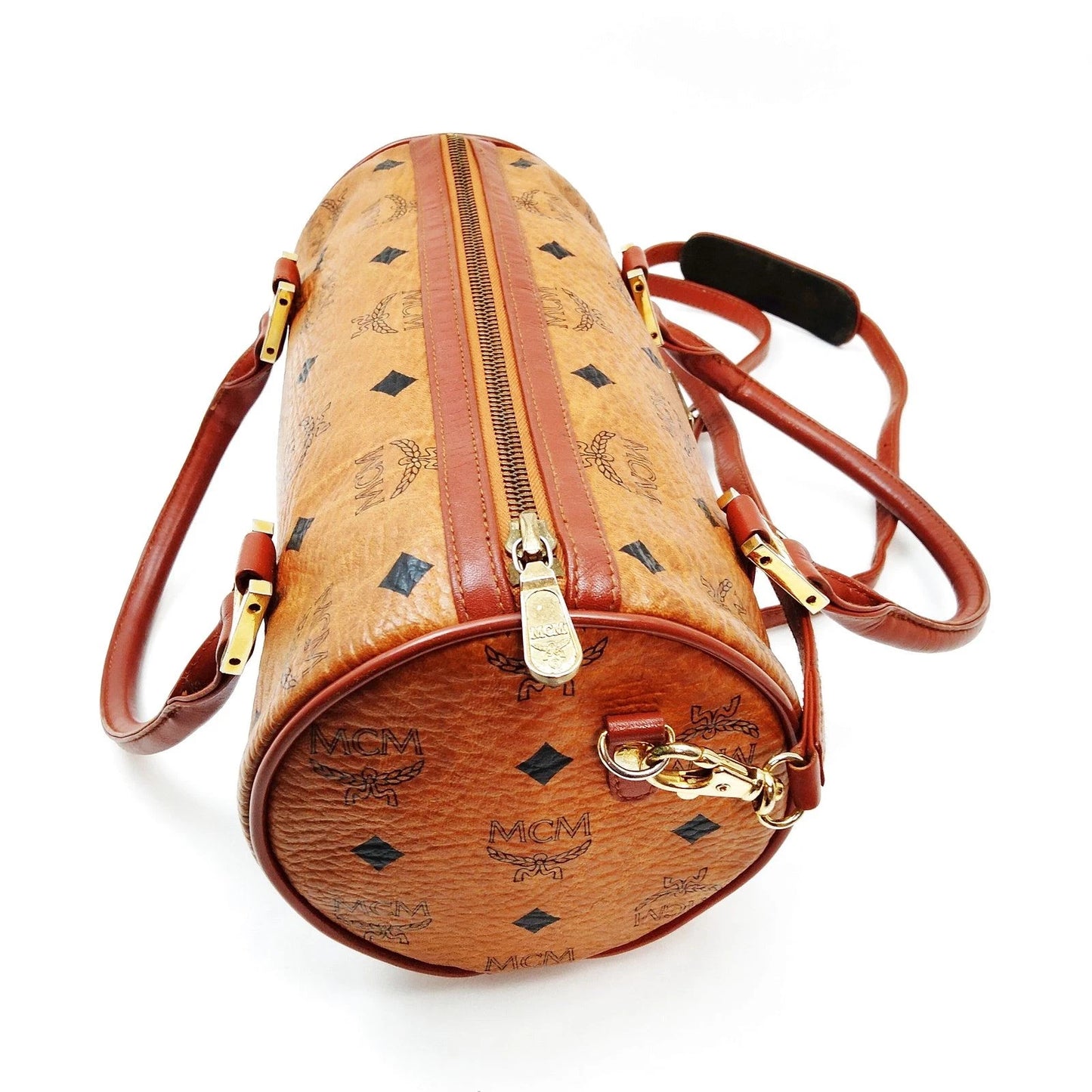 Original/Auth MCM - Vintage Visetos Papillon Bag - Monogramm Canvas mit Leder