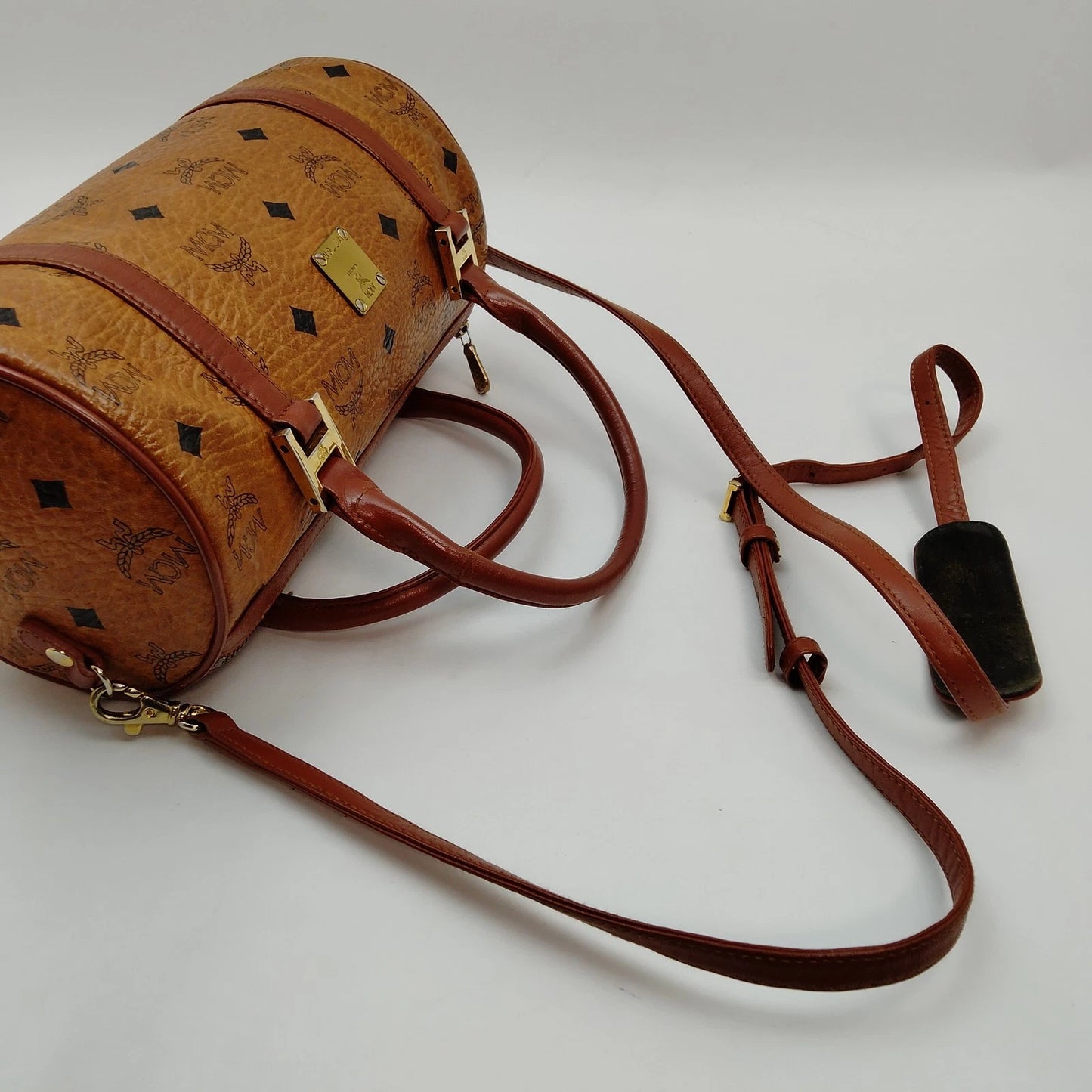 Original/Auth MCM - Vintage Visetos Papillon Bag - Monogramm Canvas mit Leder