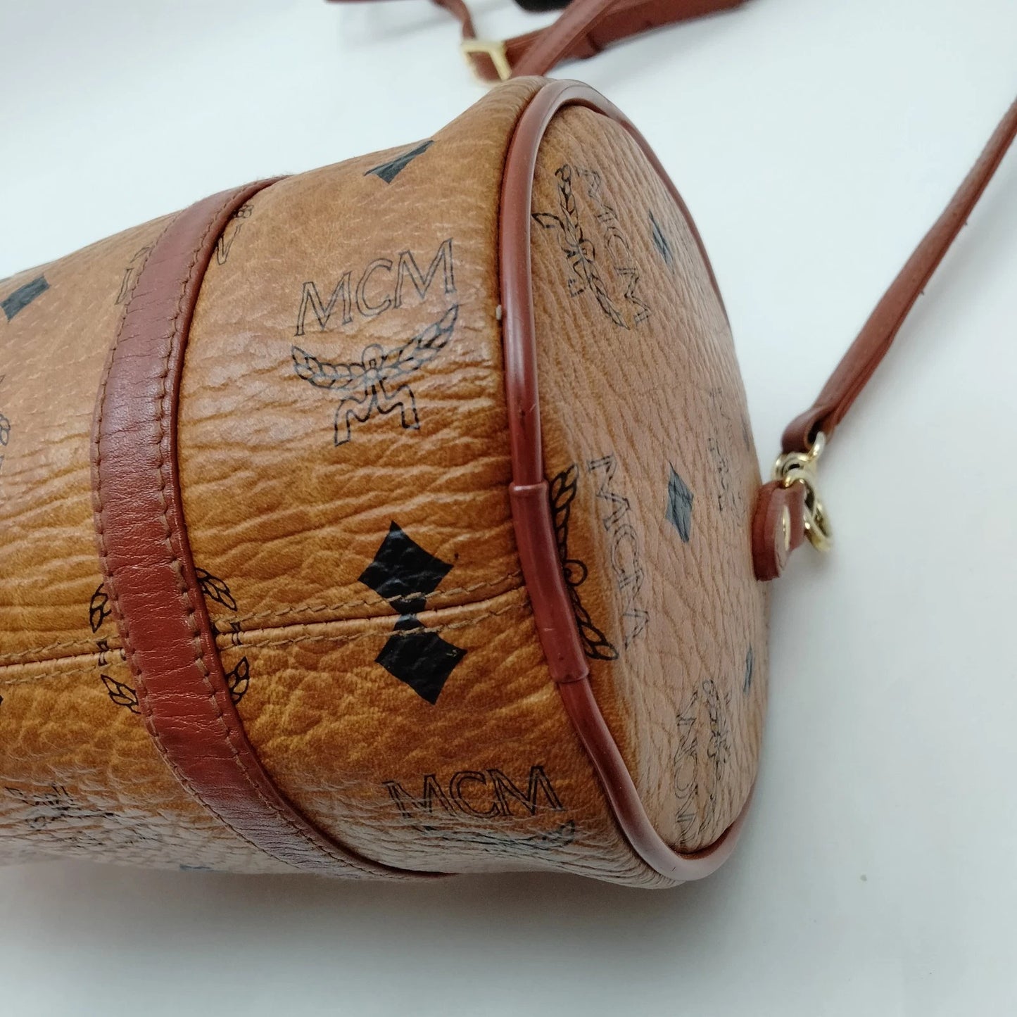 Original/Auth MCM - Vintage Visetos Papillon Bag - Monogramm Canvas mit Leder