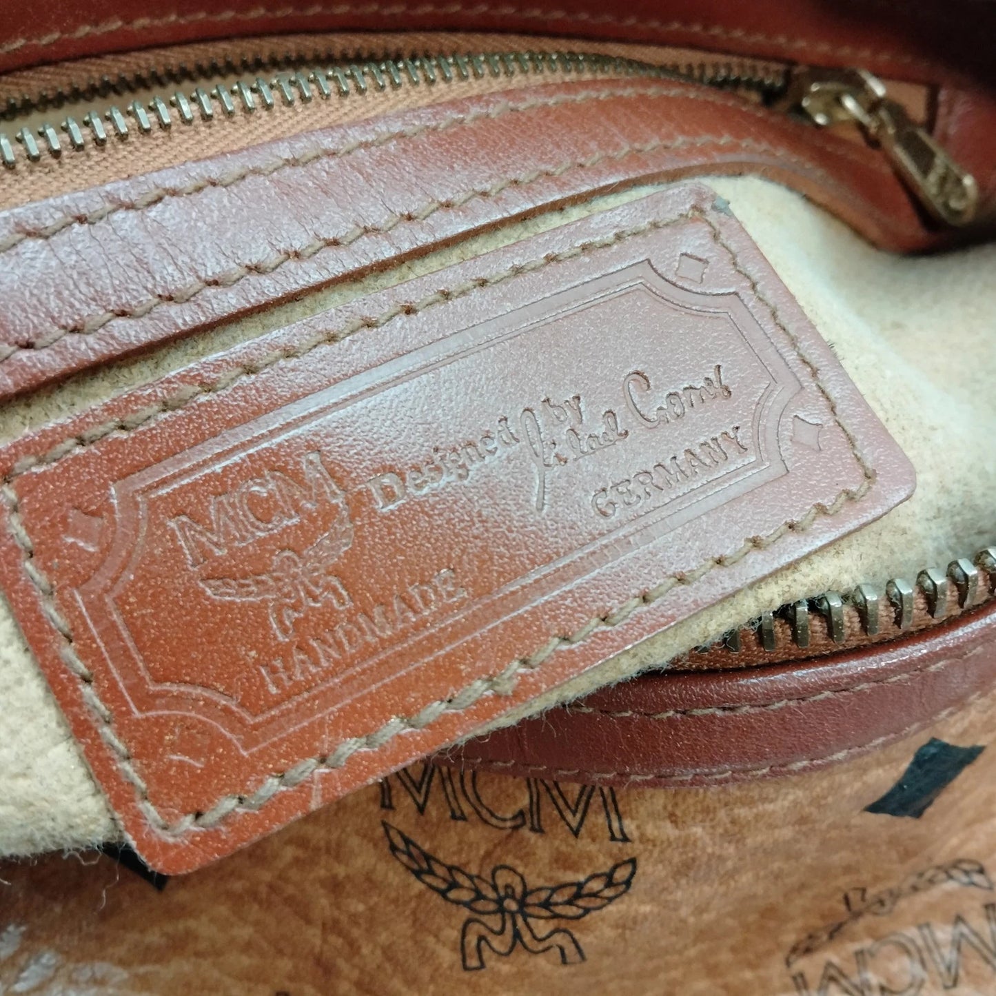 Original/Auth MCM - Vintage Visetos Papillon Bag - Monogramm Canvas mit Leder