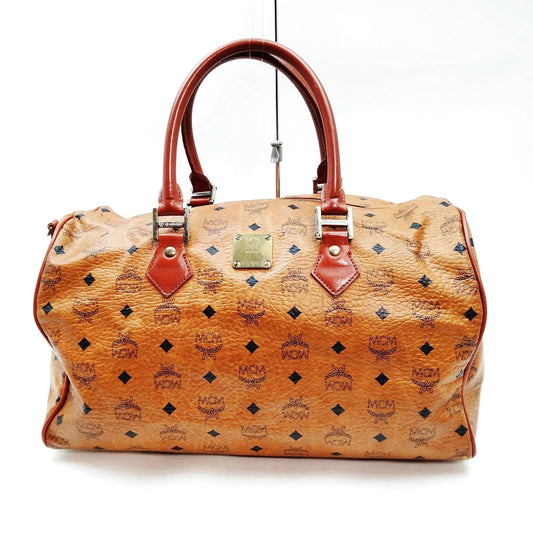 Original/Auth MCM - Vintage Boston Bag 40 - Monogramm Canvas mit Leder