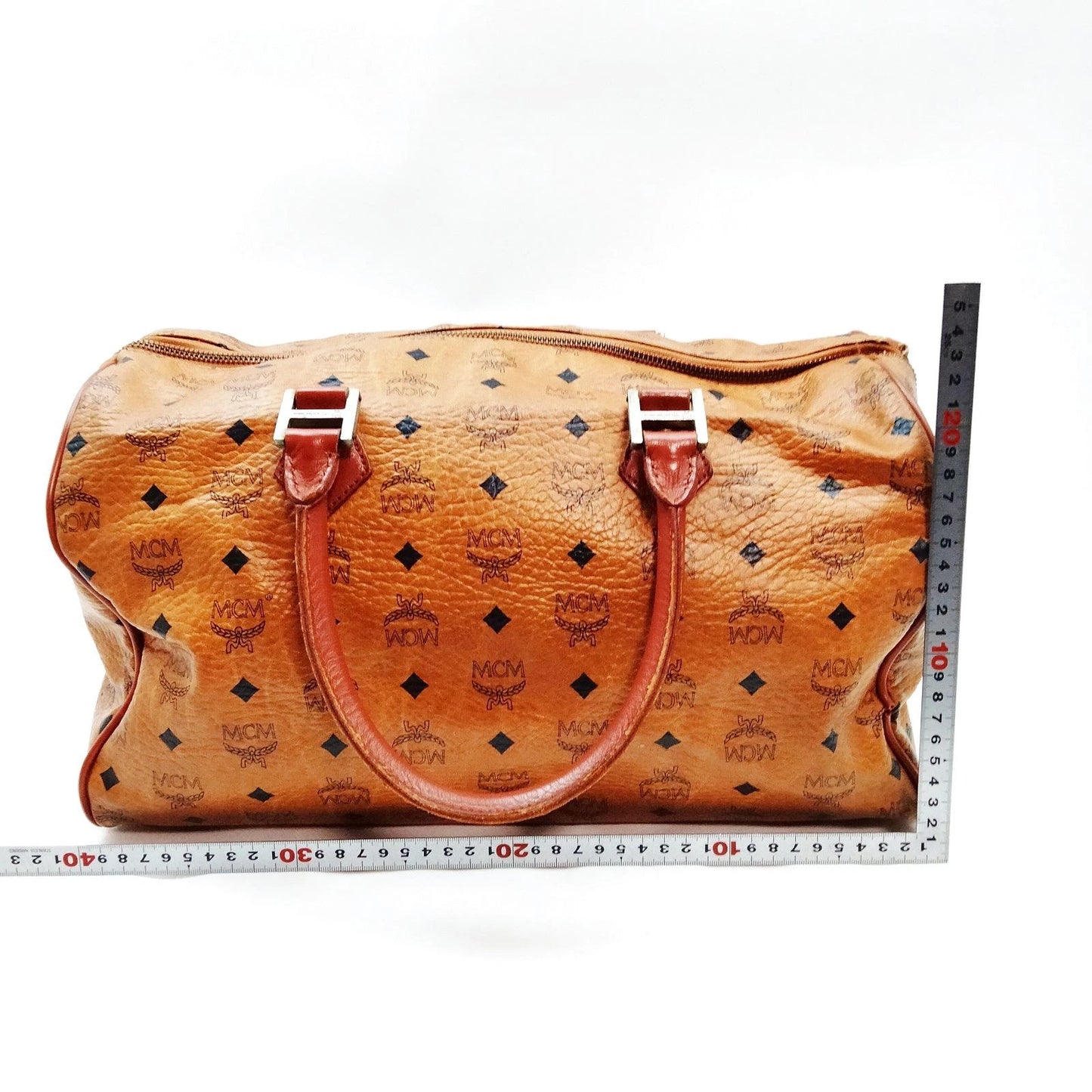 Original/Auth MCM - Vintage Boston Bag 40 - Monogramm Canvas mit Leder