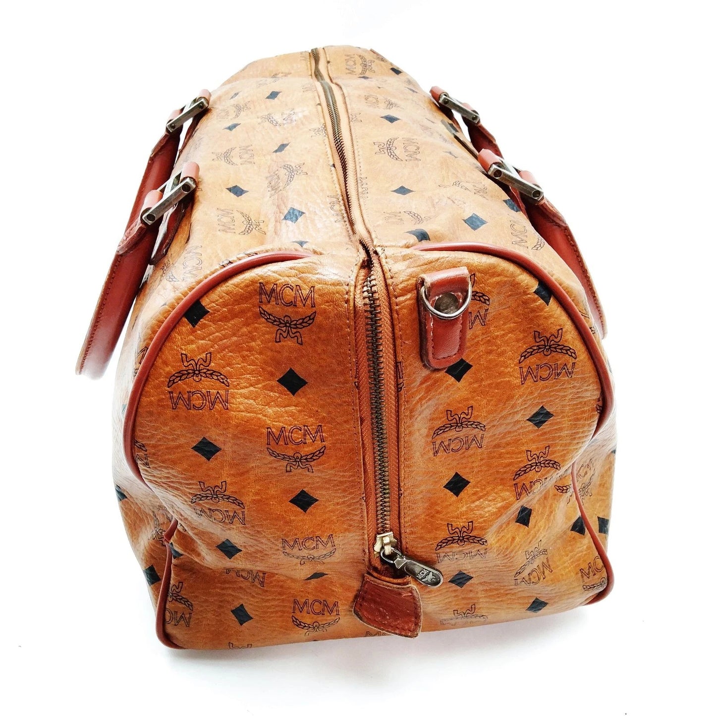 Original/Auth MCM - Vintage Boston Bag 40 - Monogramm Canvas mit Leder