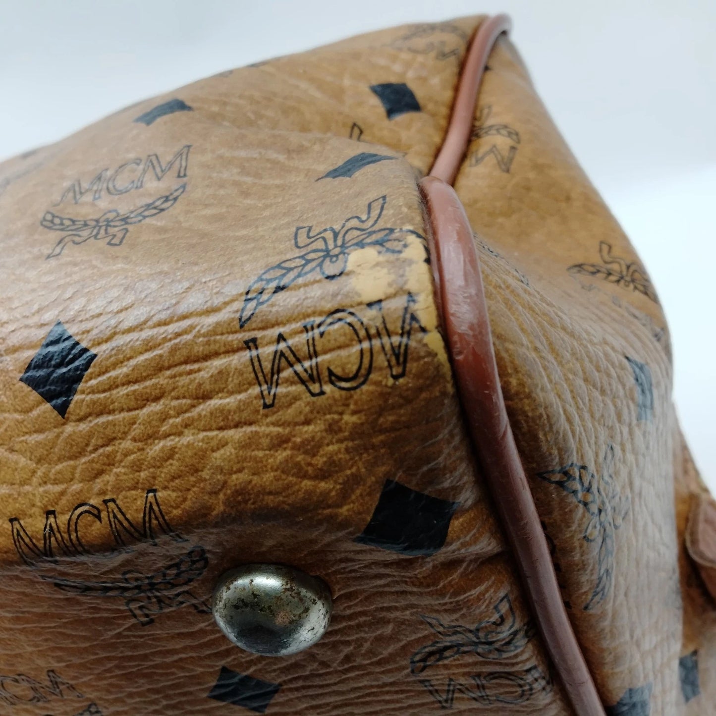 Original/Auth MCM - Vintage Boston Bag 40 - Monogramm Canvas mit Leder