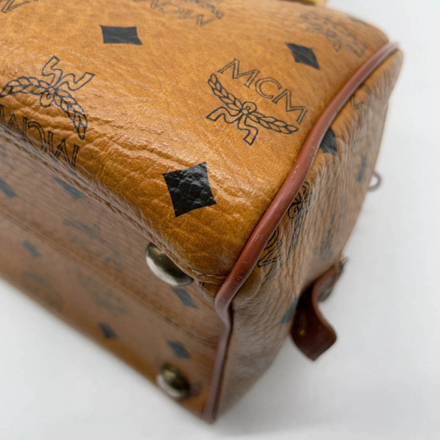 Original/Auth MCM - Vintage Visetos Boston Bag 25 - Monogramm Canvas mit Leder