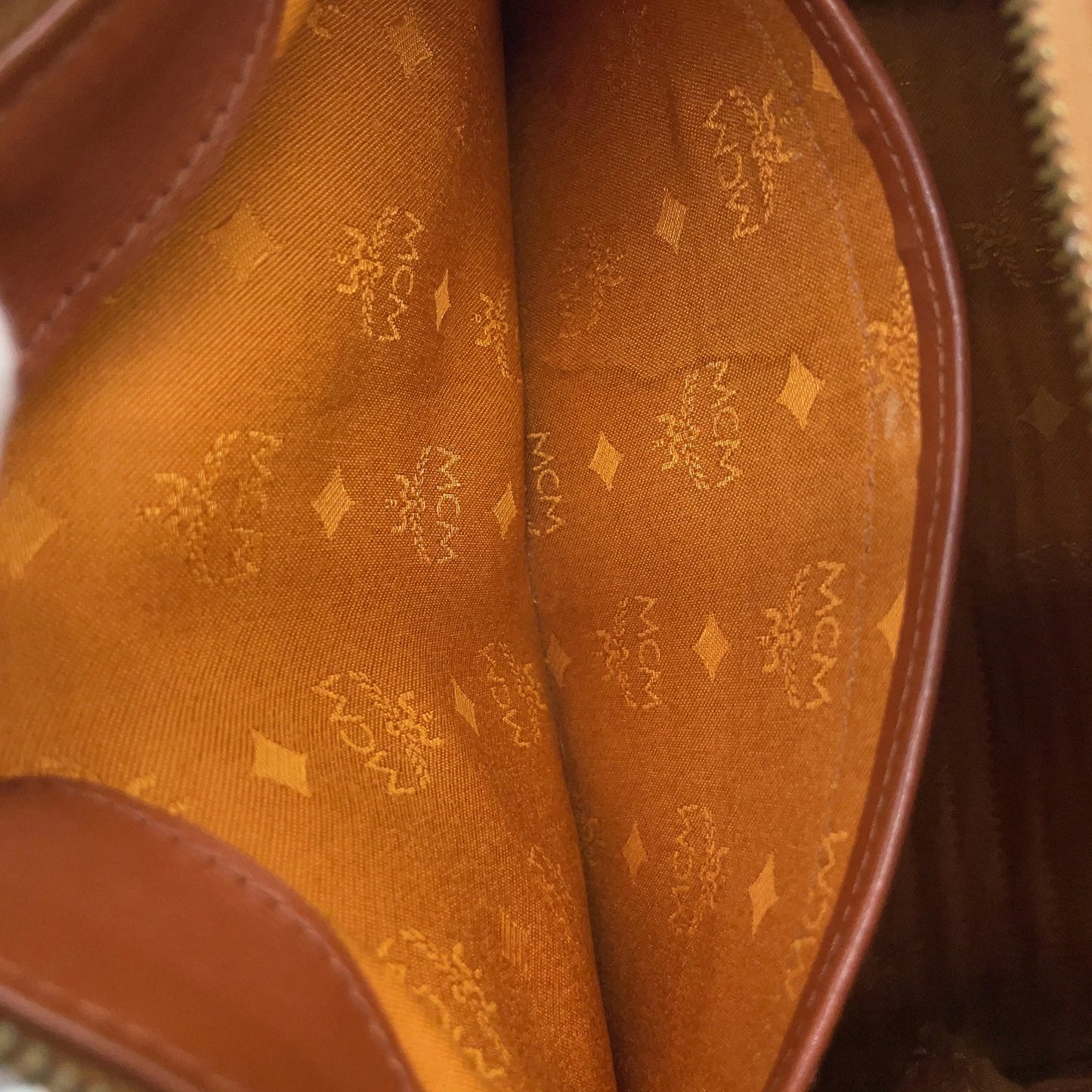 Original/Auth MCM - Vintage Visetos Boston Bag 25 - Monogramm Canvas mit Leder