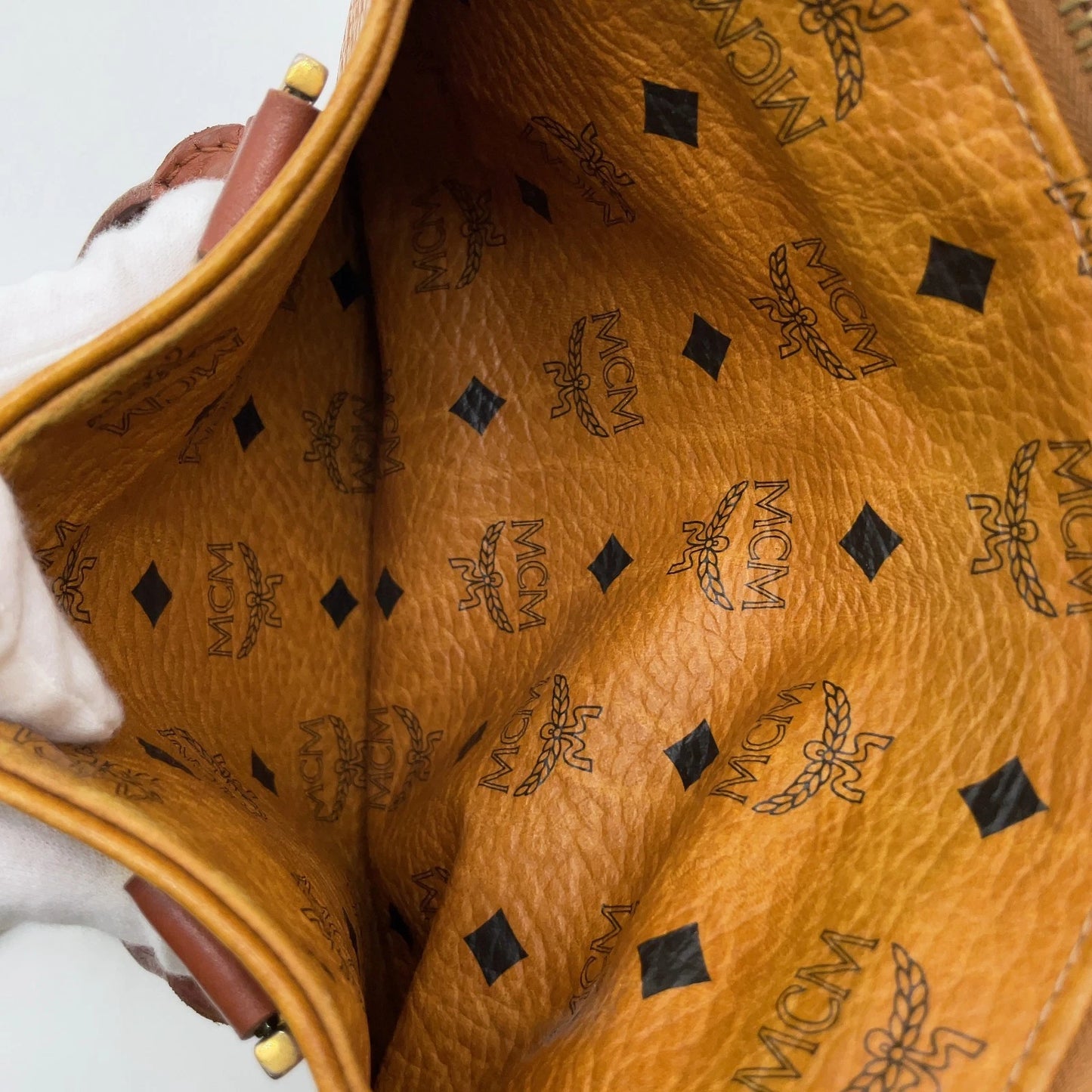 Original/Auth MCM - Vintage Visetos Boston Bag 25 - Monogramm Canvas mit Leder