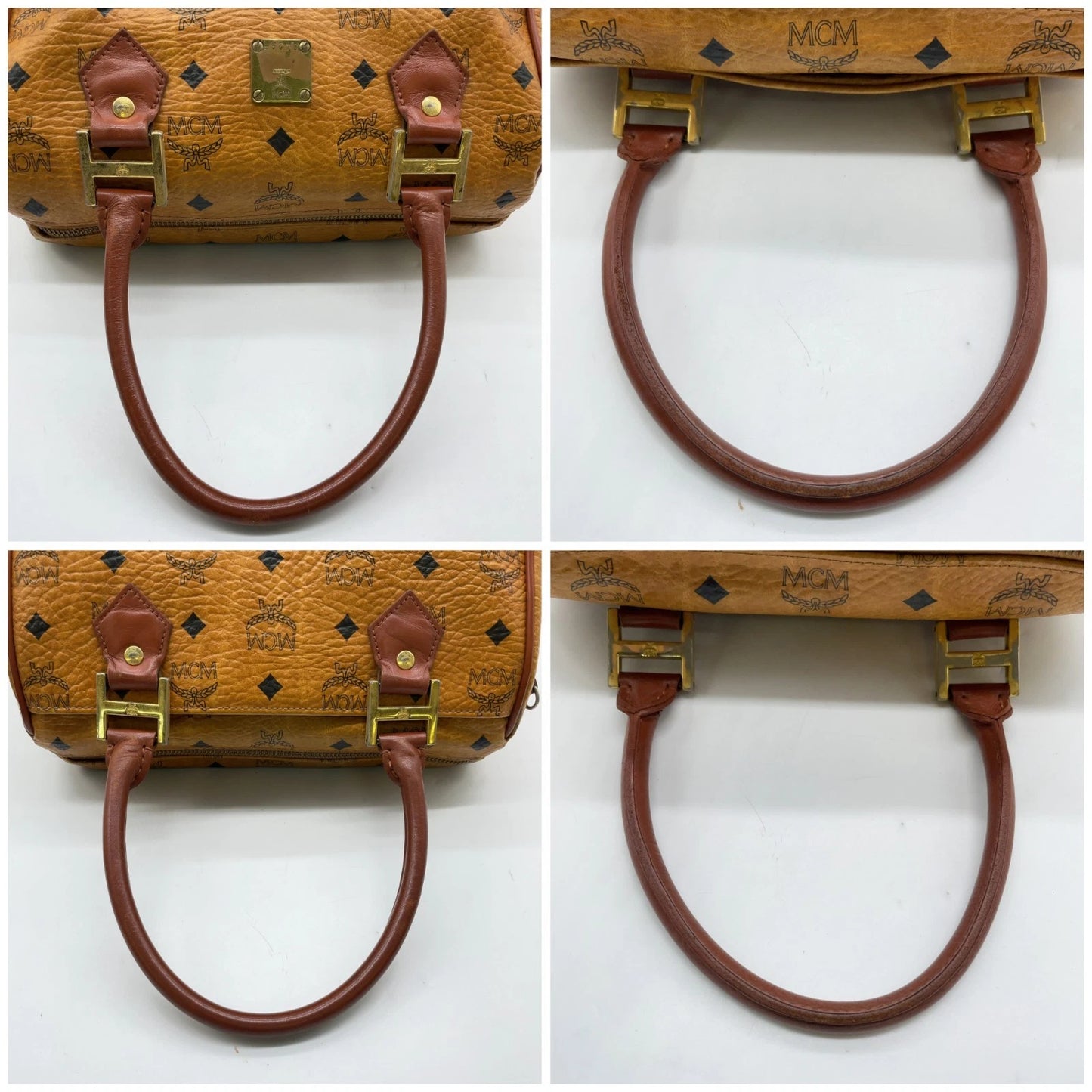 Original/Auth MCM - Vintage Visetos Boston Bag 25 - Monogramm Canvas mit Leder