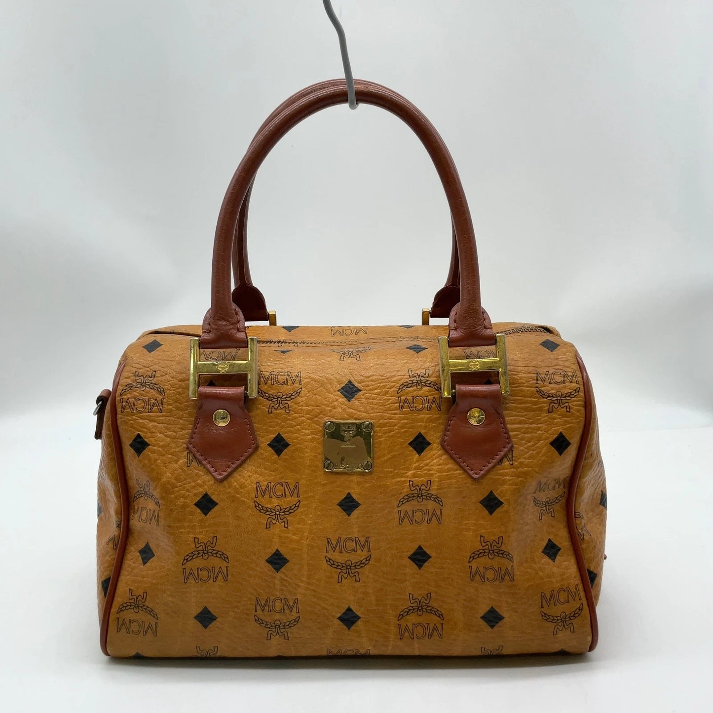 Original/Auth MCM - Vintage Visetos Boston Bag 25 - Monogramm Canvas mit Leder