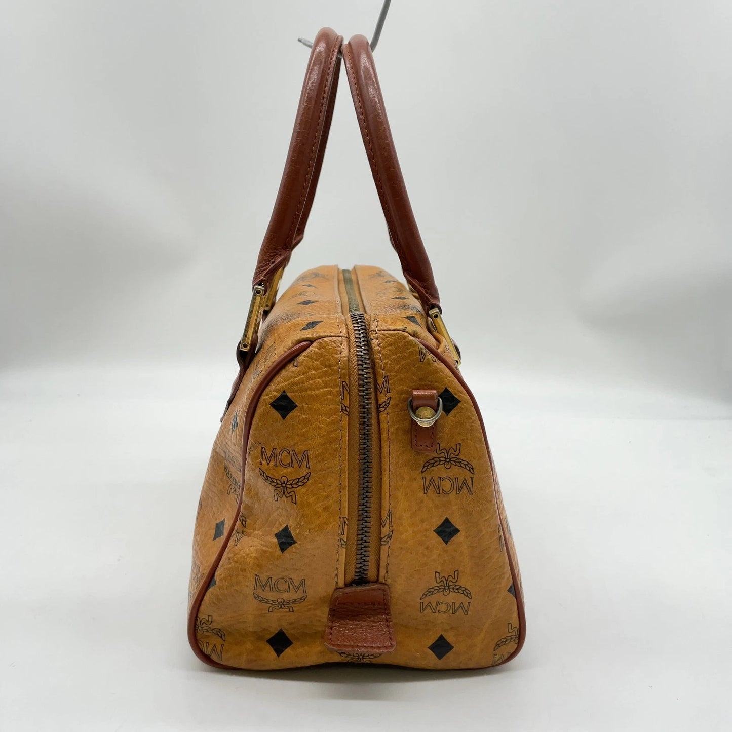 Original/Auth MCM - Vintage Visetos Boston Bag 25 - Monogramm Canvas mit Leder