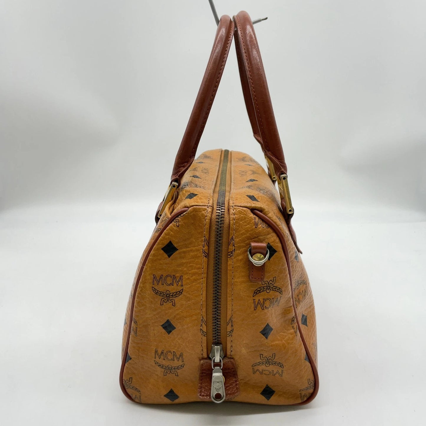Original/Auth MCM - Vintage Visetos Boston Bag 25 - Monogramm Canvas mit Leder