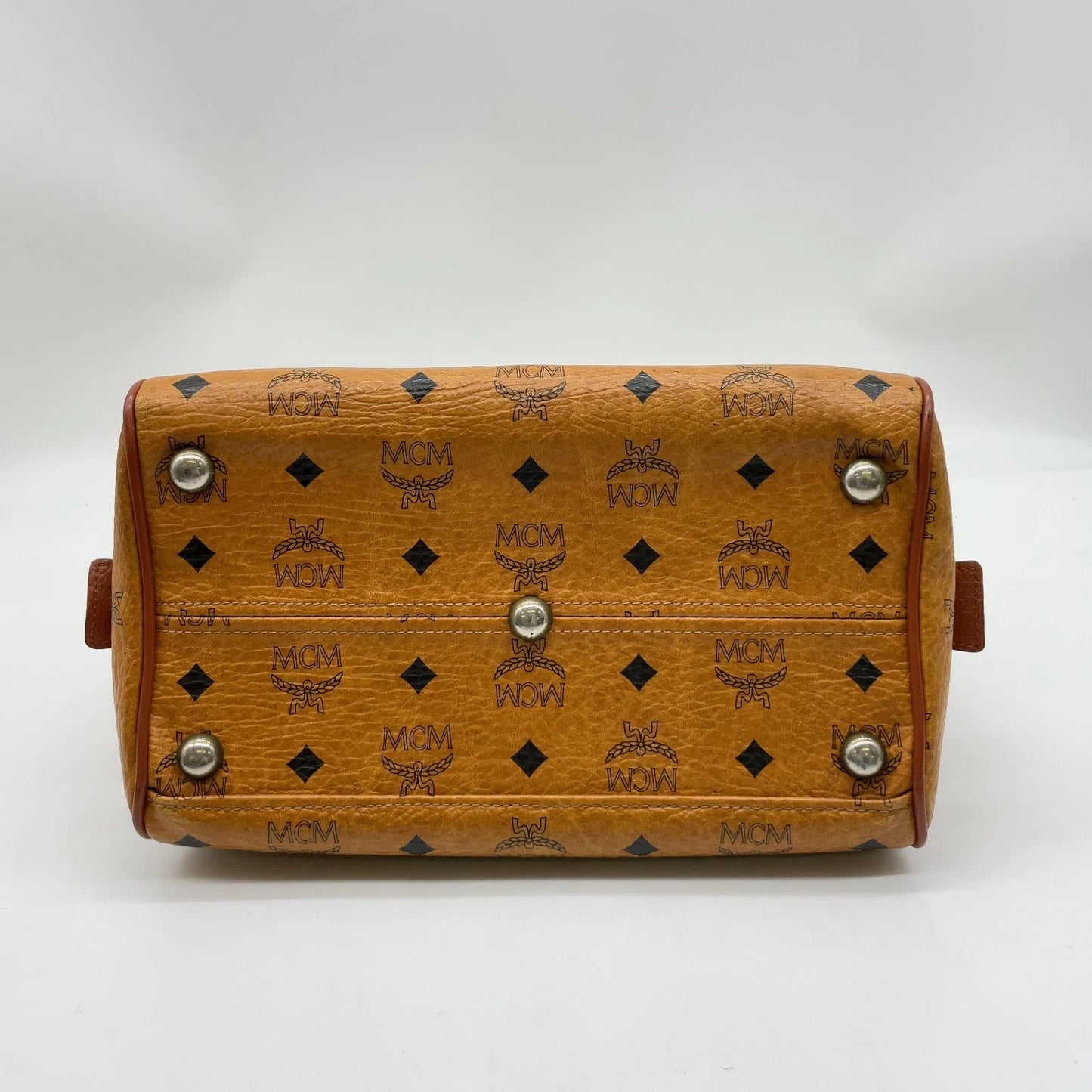 Original/Auth MCM - Vintage Visetos Boston Bag 25 - Monogramm Canvas mit Leder