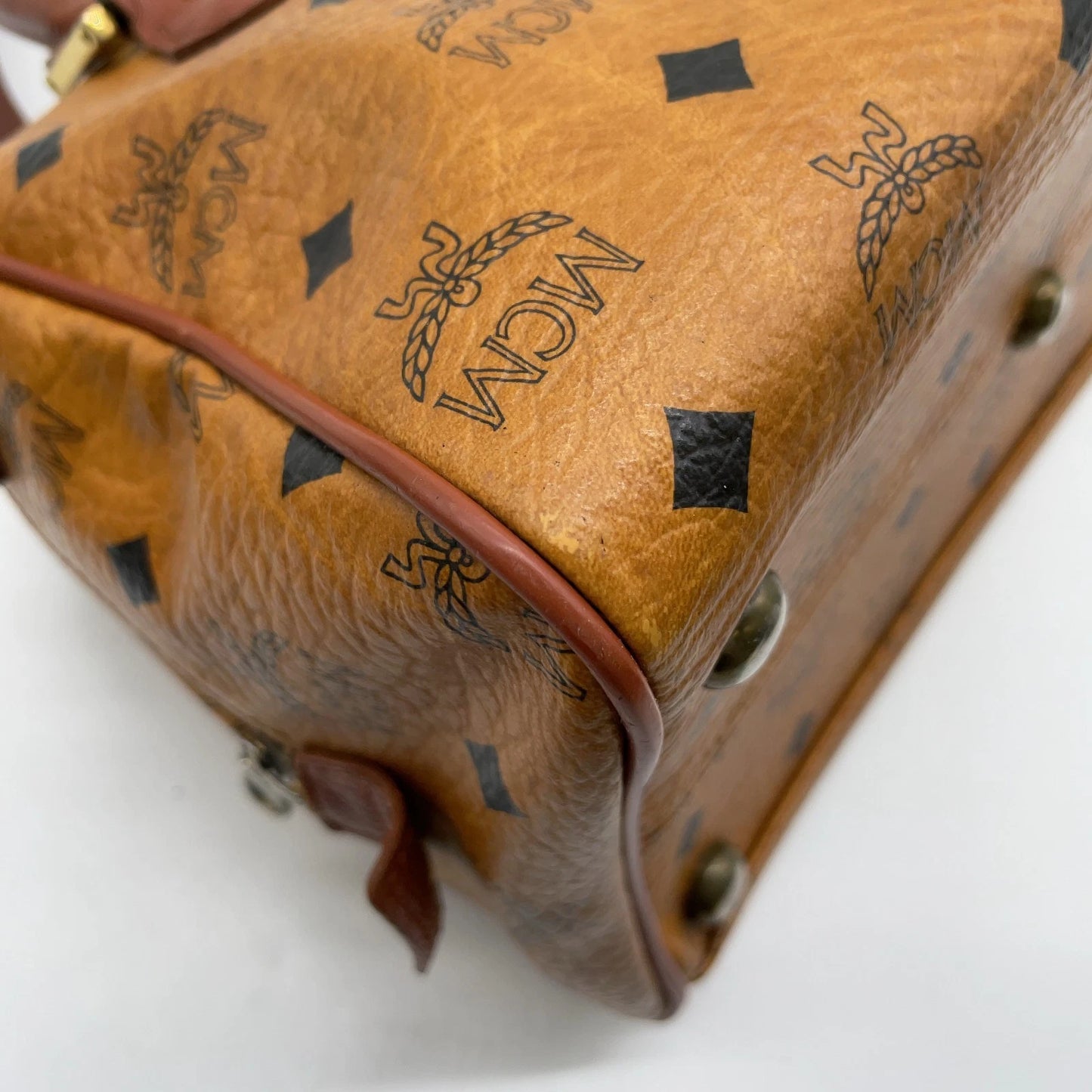 Original/Auth MCM - Vintage Visetos Boston Bag 25 - Monogramm Canvas mit Leder