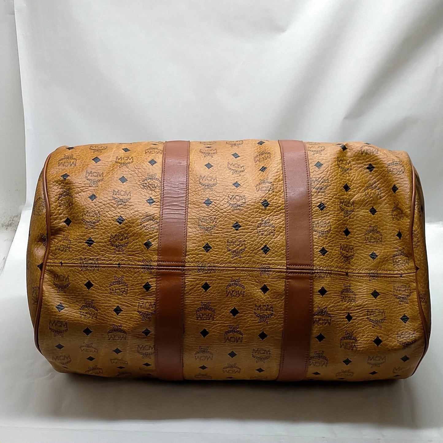 Original/Auth MCM - Vintage Visetos Boston Bag 50 - Monogramm Canvas mit Leder