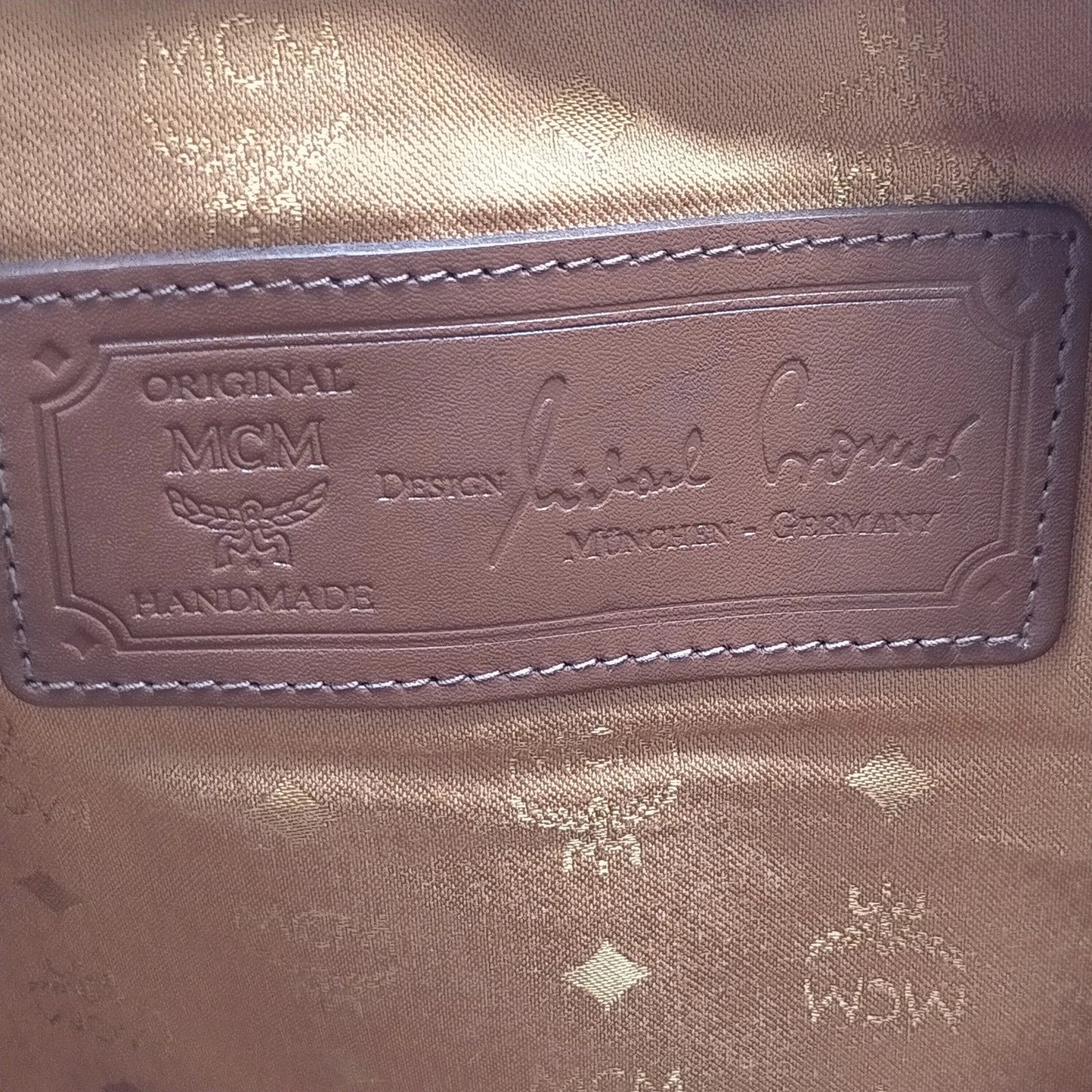 Original/Auth MCM - Vintage Visetos Boston Bag 50 - Monogramm Canvas mit Leder