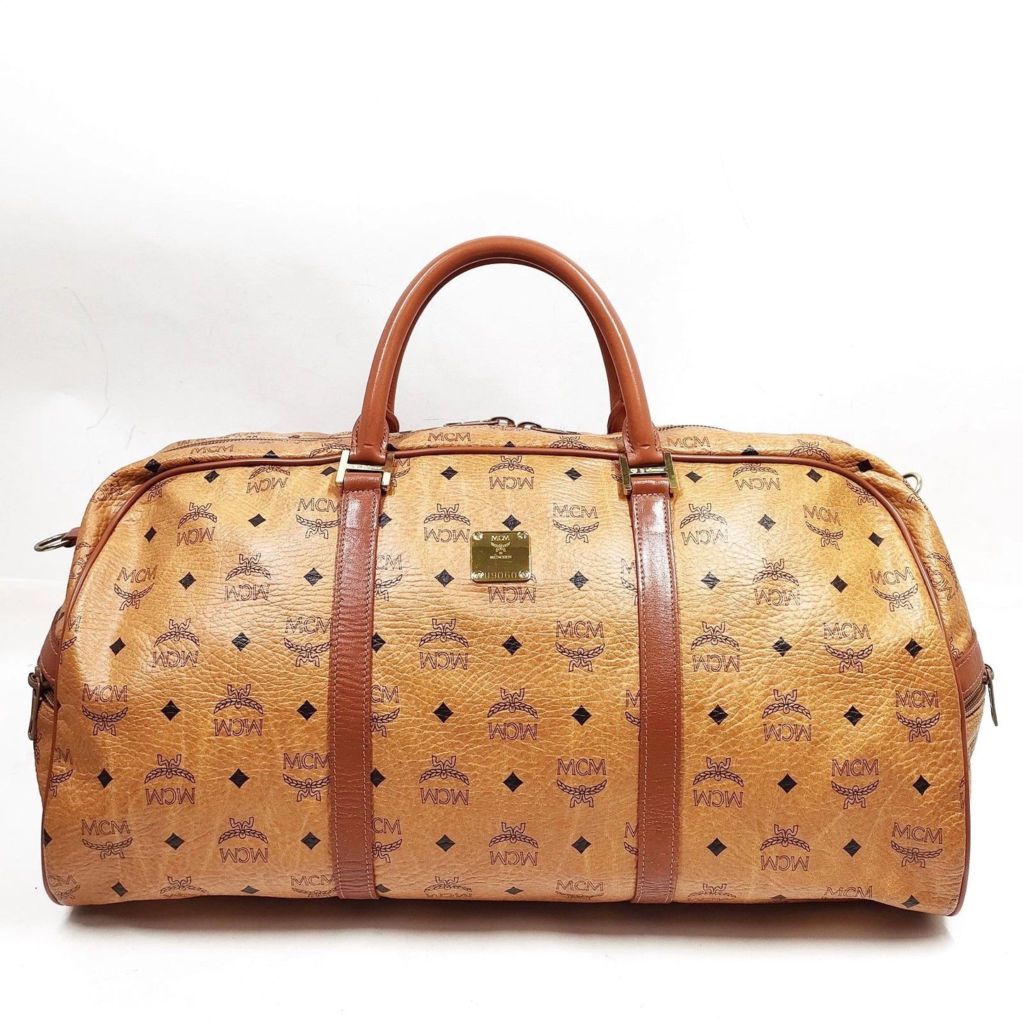 Original/Auth MCM - Vintage Boston Bag 55 - Monogramm Canvas mit Leder