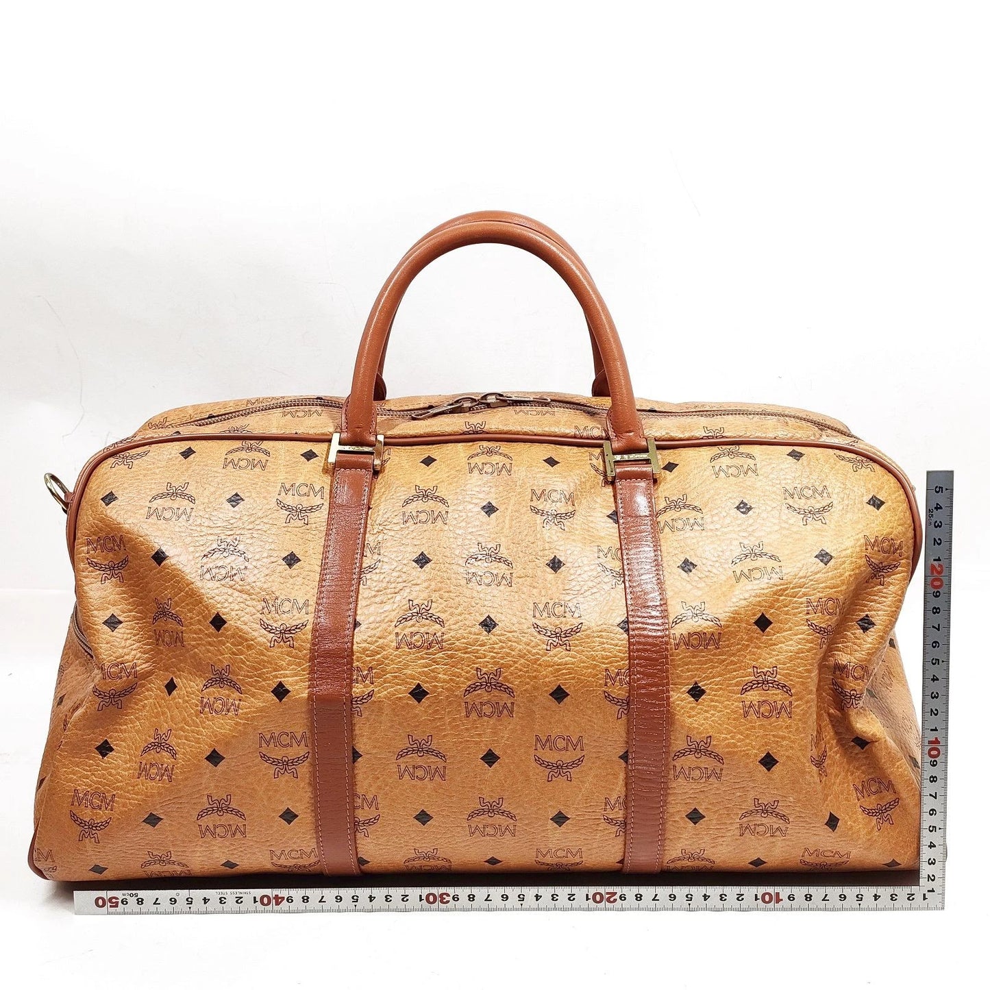 Original/Auth MCM - Vintage Boston Bag 55 - Monogramm Canvas mit Leder