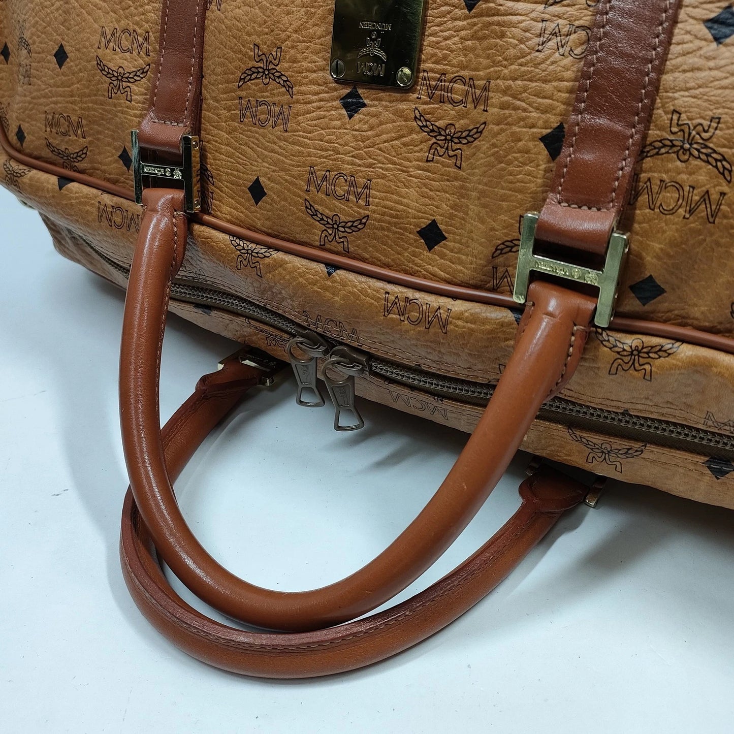 Original/Auth MCM - Vintage Boston Bag 55 - Monogramm Canvas mit Leder