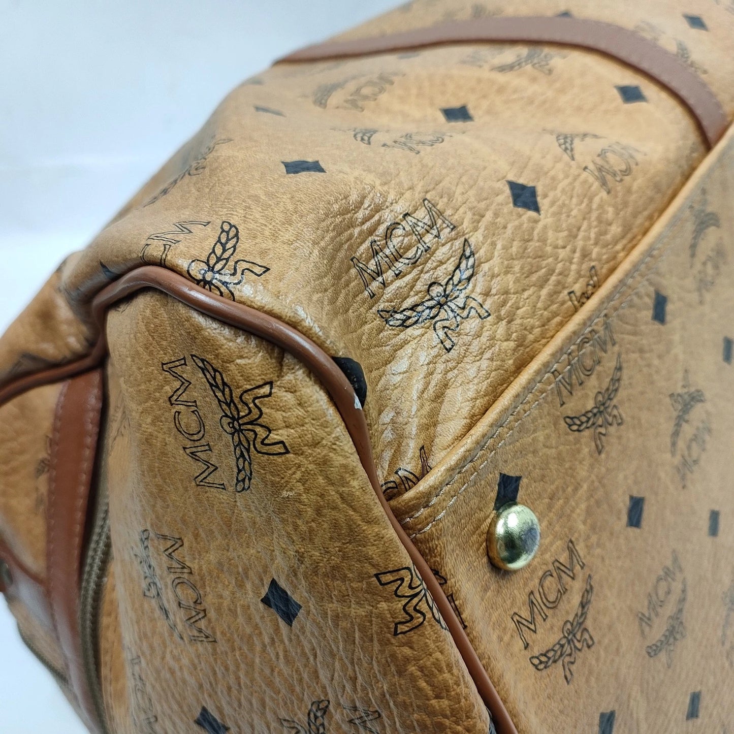 Original/Auth MCM - Vintage Boston Bag 55 - Monogramm Canvas mit Leder