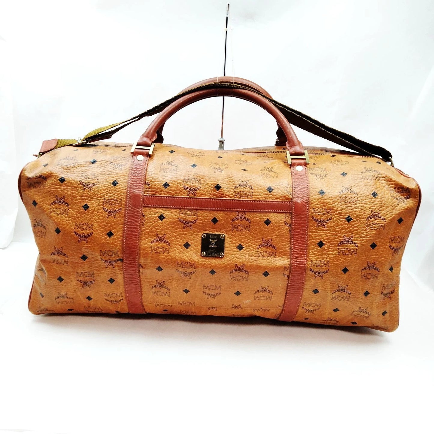 Original/Auth MCM - Vintage Visetos Boston Bag 60 - Monogramm Canvas mit Leder