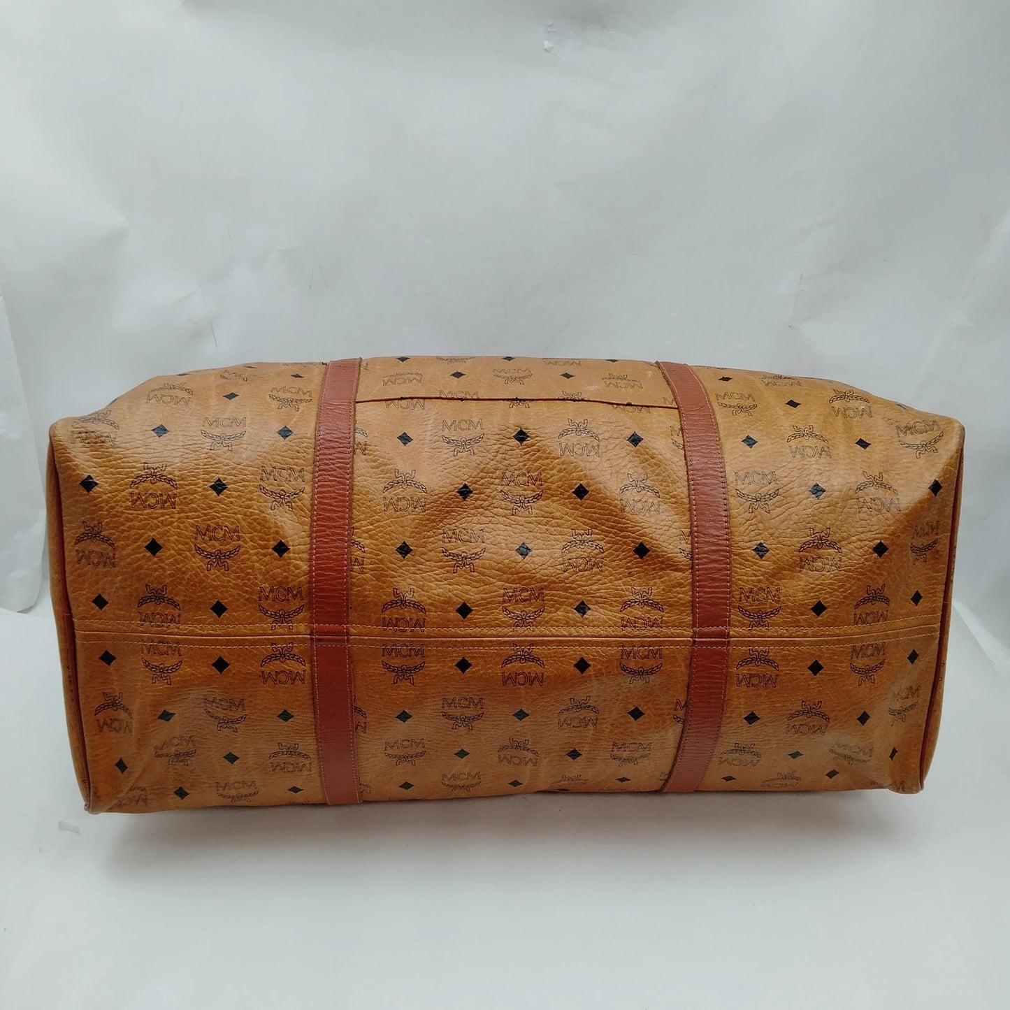 Original/Auth MCM - Vintage Visetos Boston Bag 60 - Monogramm Canvas mit Leder