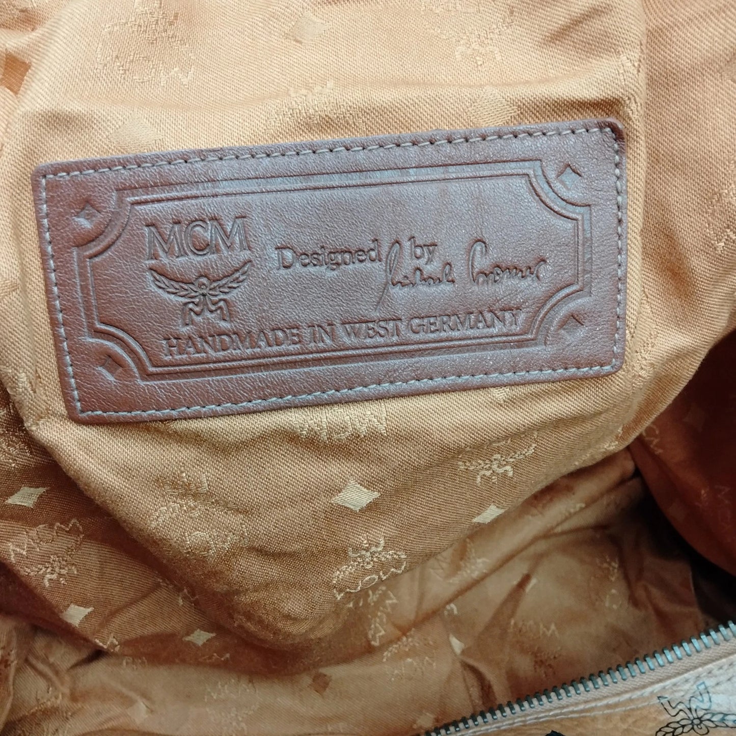 Original/Auth MCM - Vintage Visetos Boston Bag 60 - Monogramm Canvas mit Leder