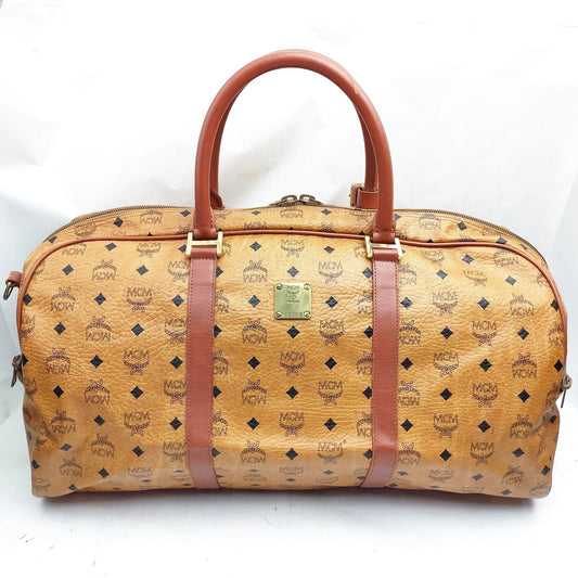 Original/Auth MCM - Vintage Boston Bag 55 - Monogramm Canvas mit Leder
