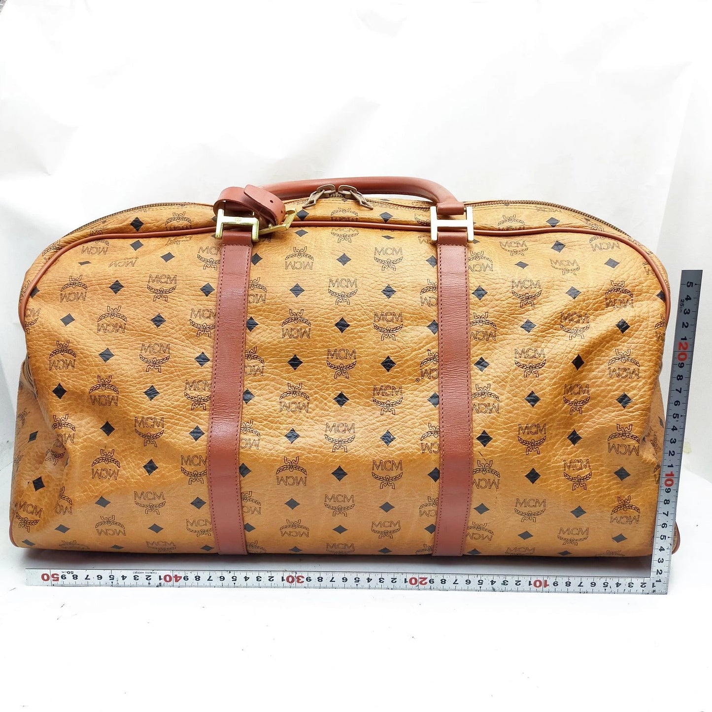 Original/Auth MCM - Vintage Boston Bag 55 - Monogramm Canvas mit Leder