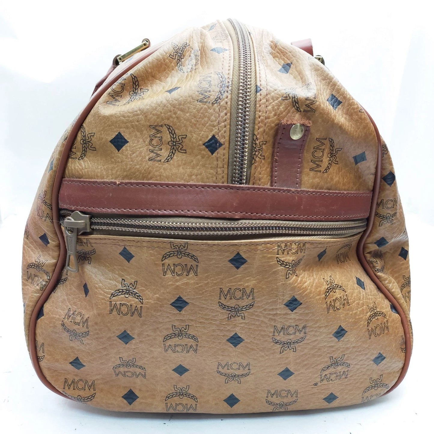 Original/Auth MCM - Vintage Boston Bag 55 - Monogramm Canvas mit Leder